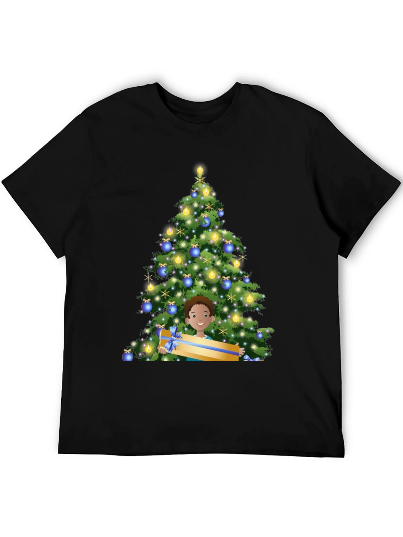 Festive Christmas Tree & Boy Graphic Tee