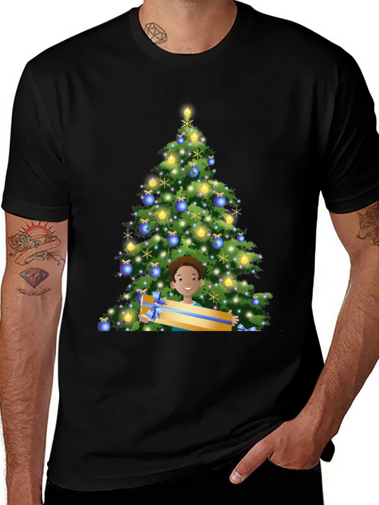 Festive Christmas Tree & Boy Graphic Tee