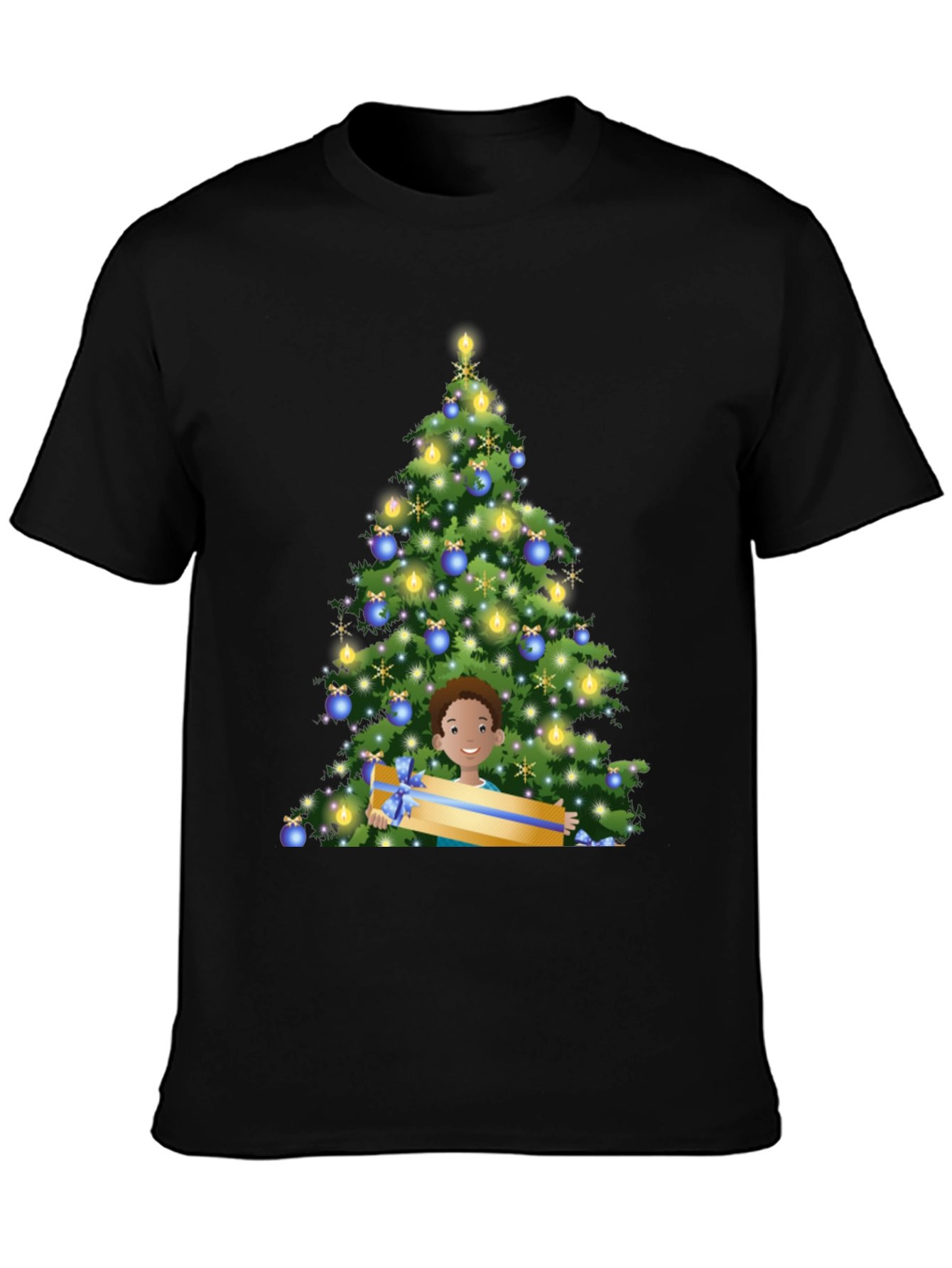 Festive Christmas Tree & Boy Graphic Tee