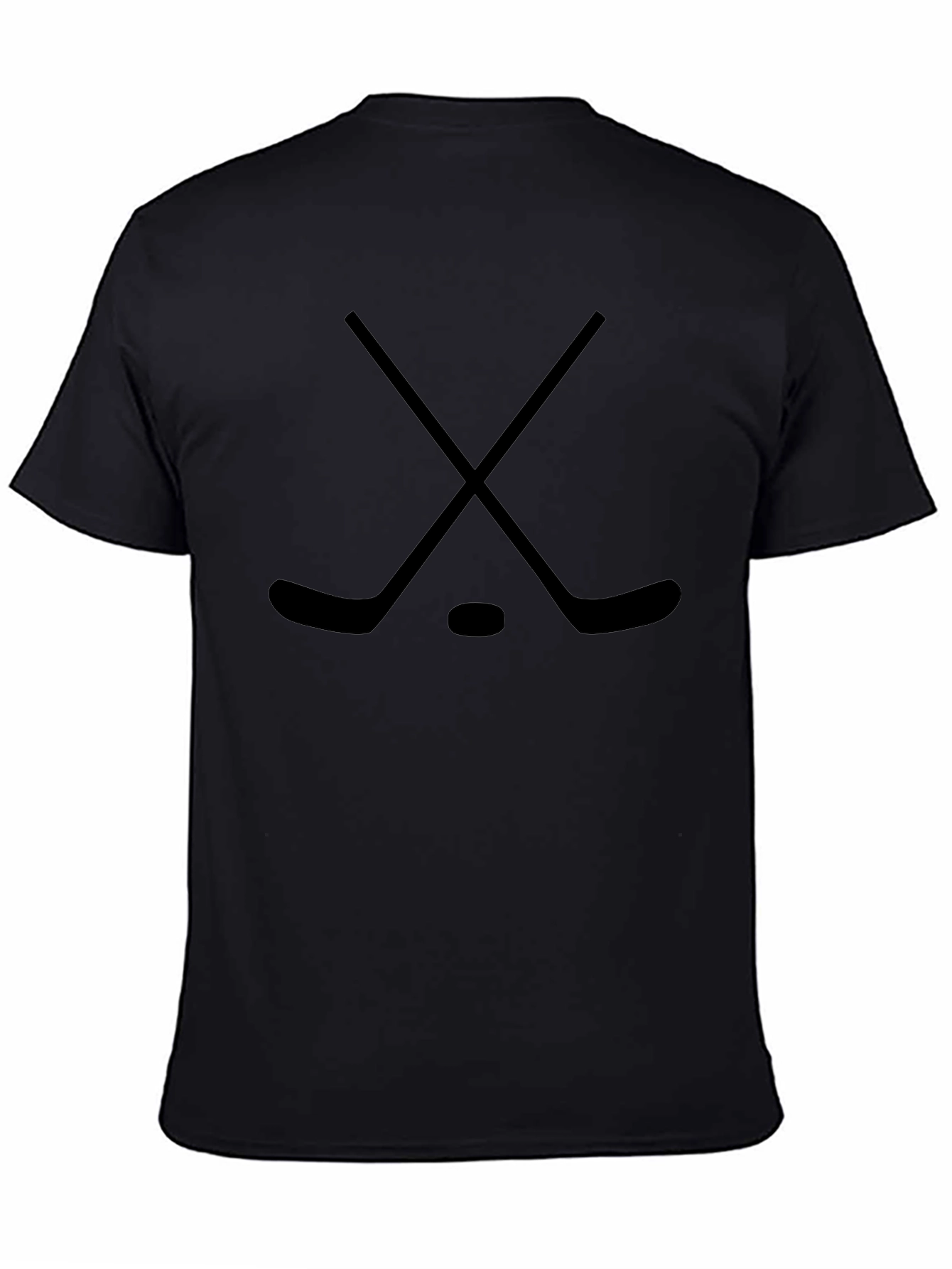 Hockey Sticks and Puck Black T-Shirt