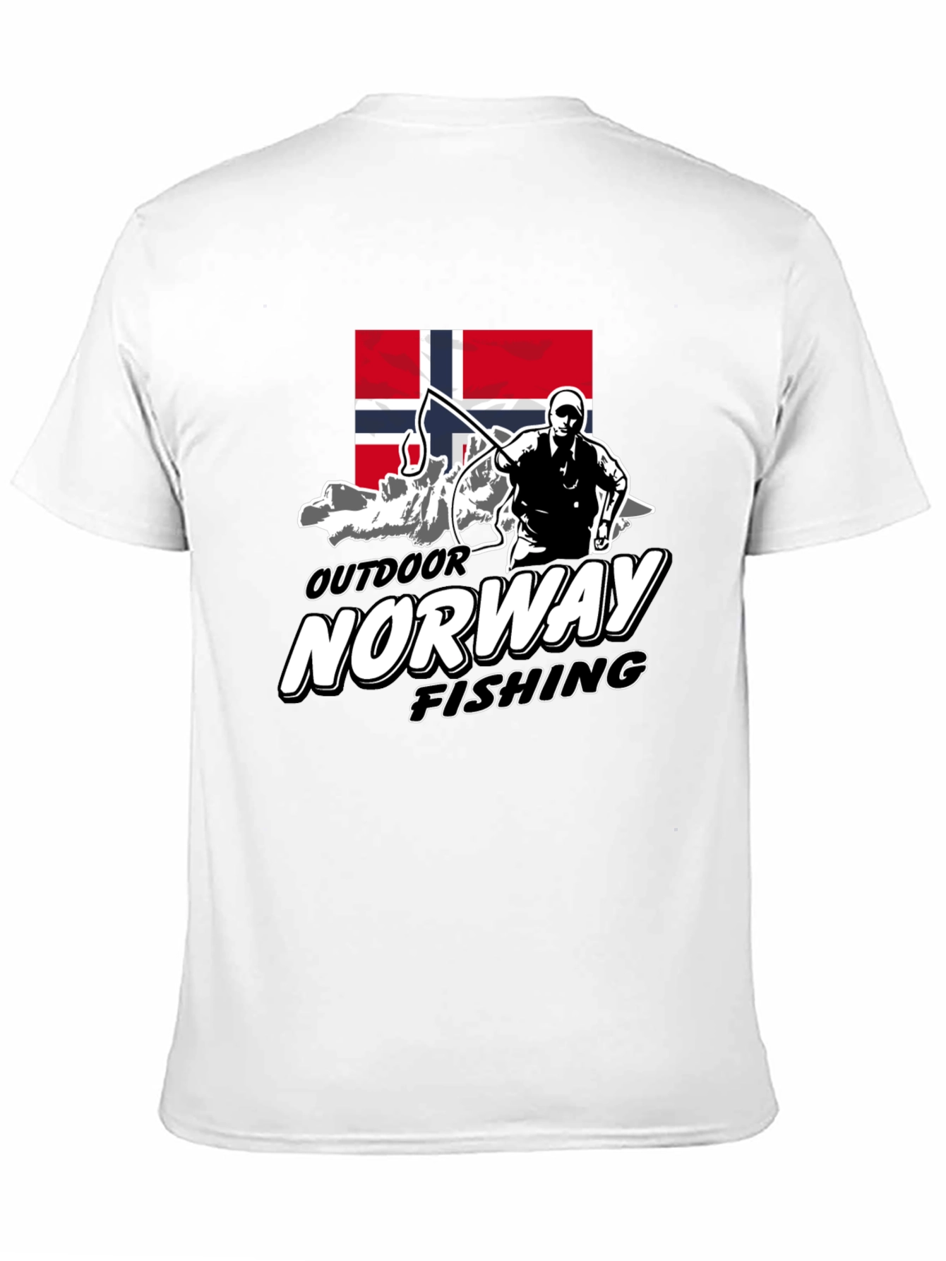 Norway Outdoor Fishing Graphic Tee - Black