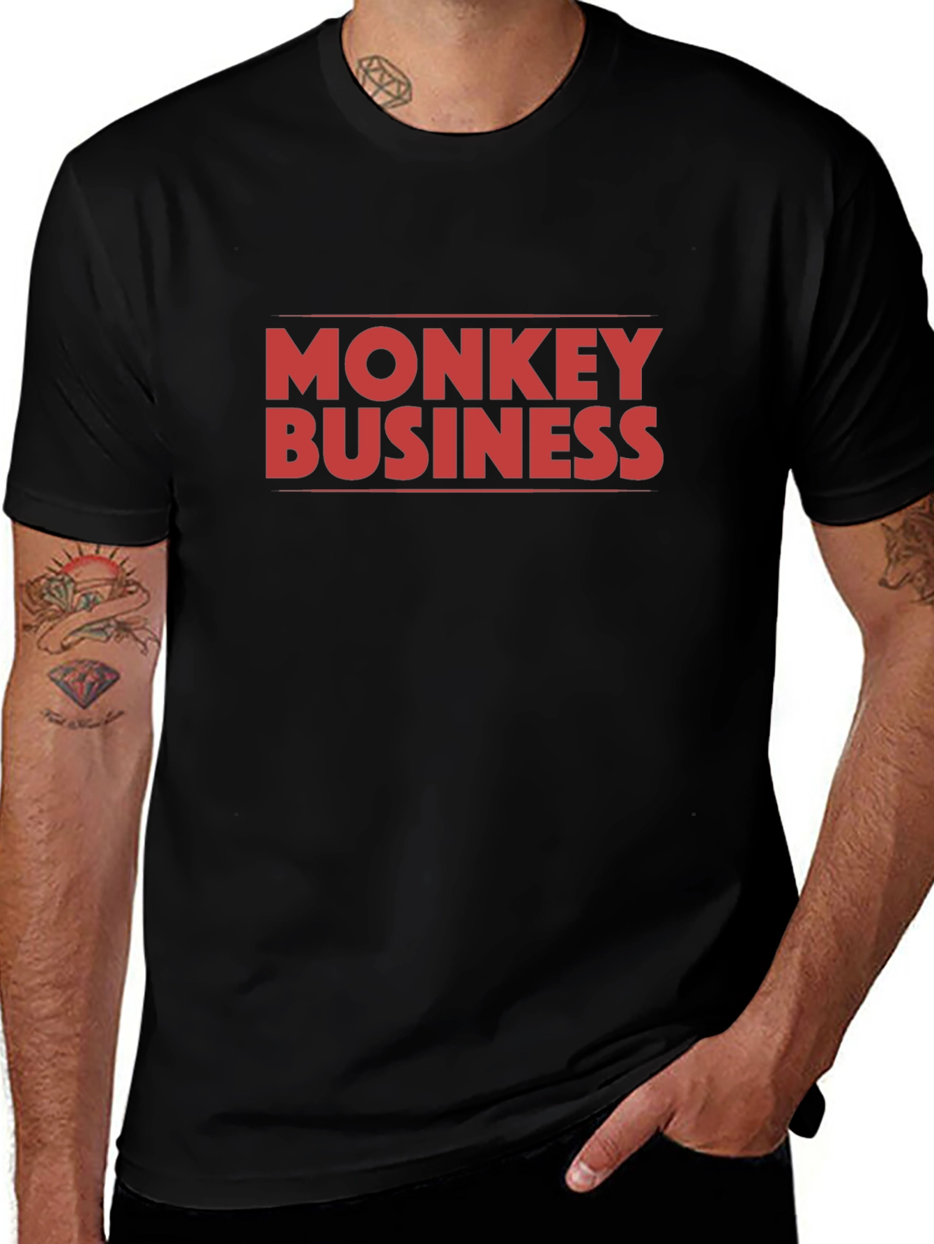 Monkey Business Graphic T-Shirt - Crew Neck Tee