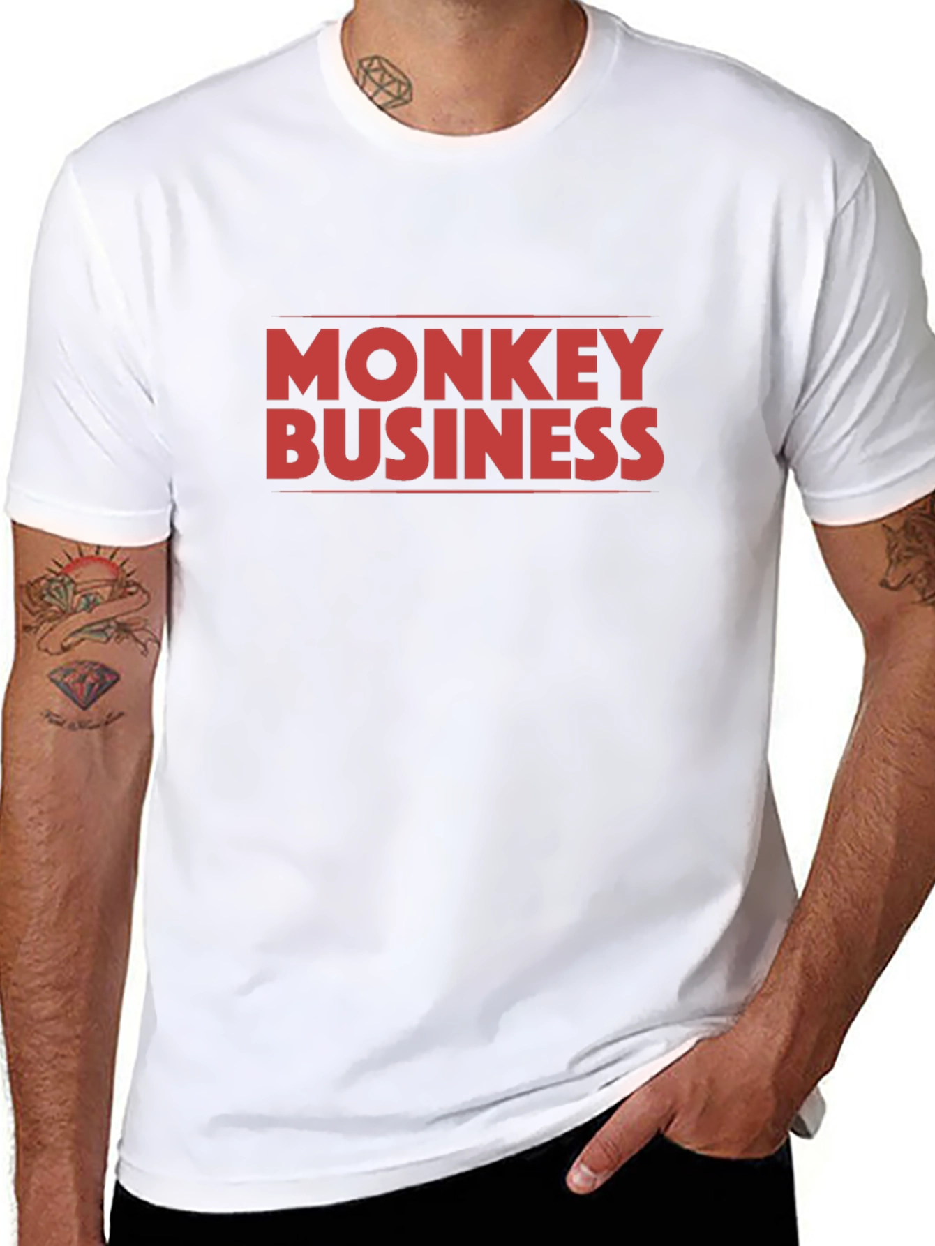 Monkey Business Graphic T-Shirt - Crew Neck Tee