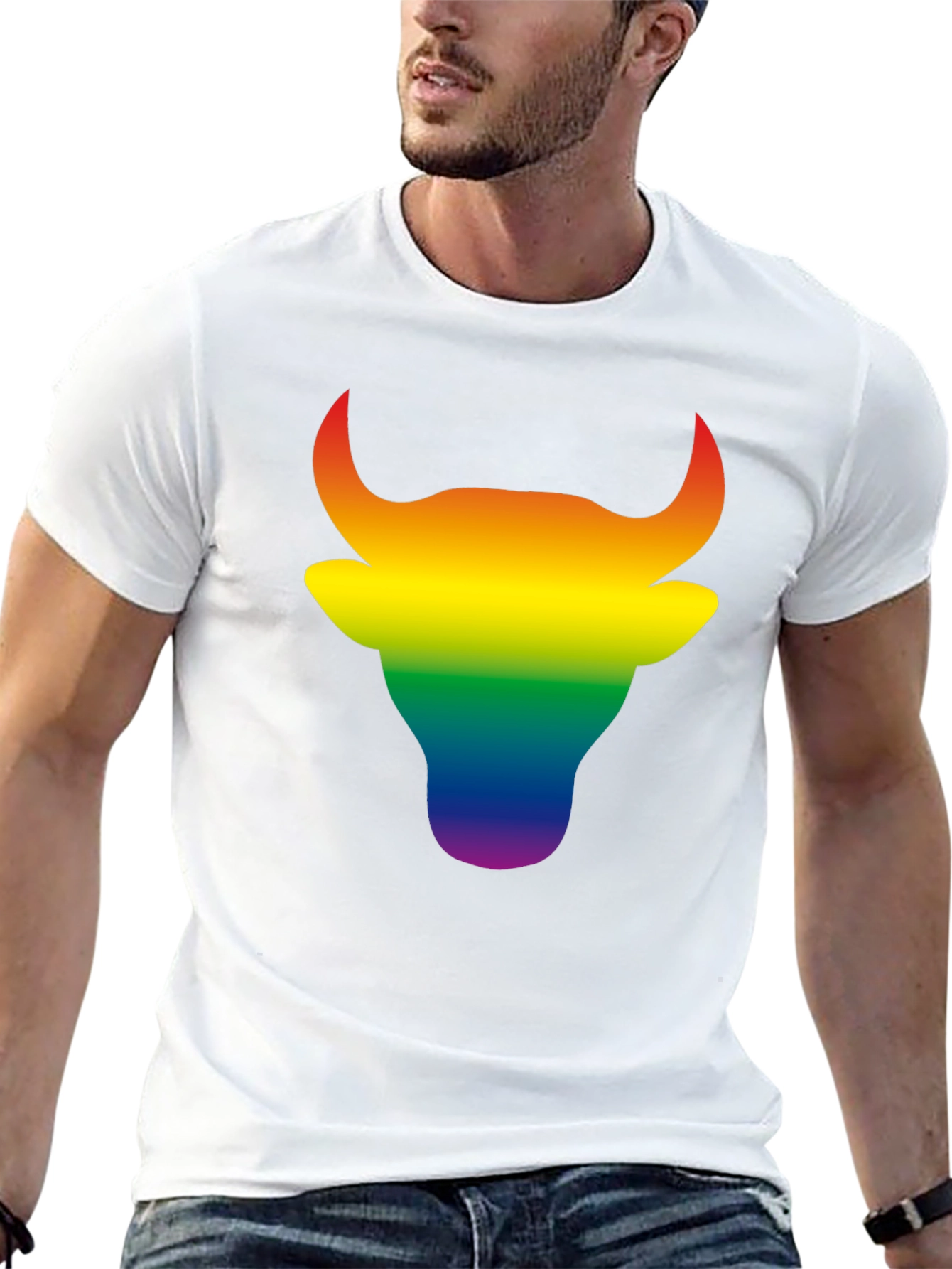 Rainbow Bull Graphic Tee - Bold Pride Style