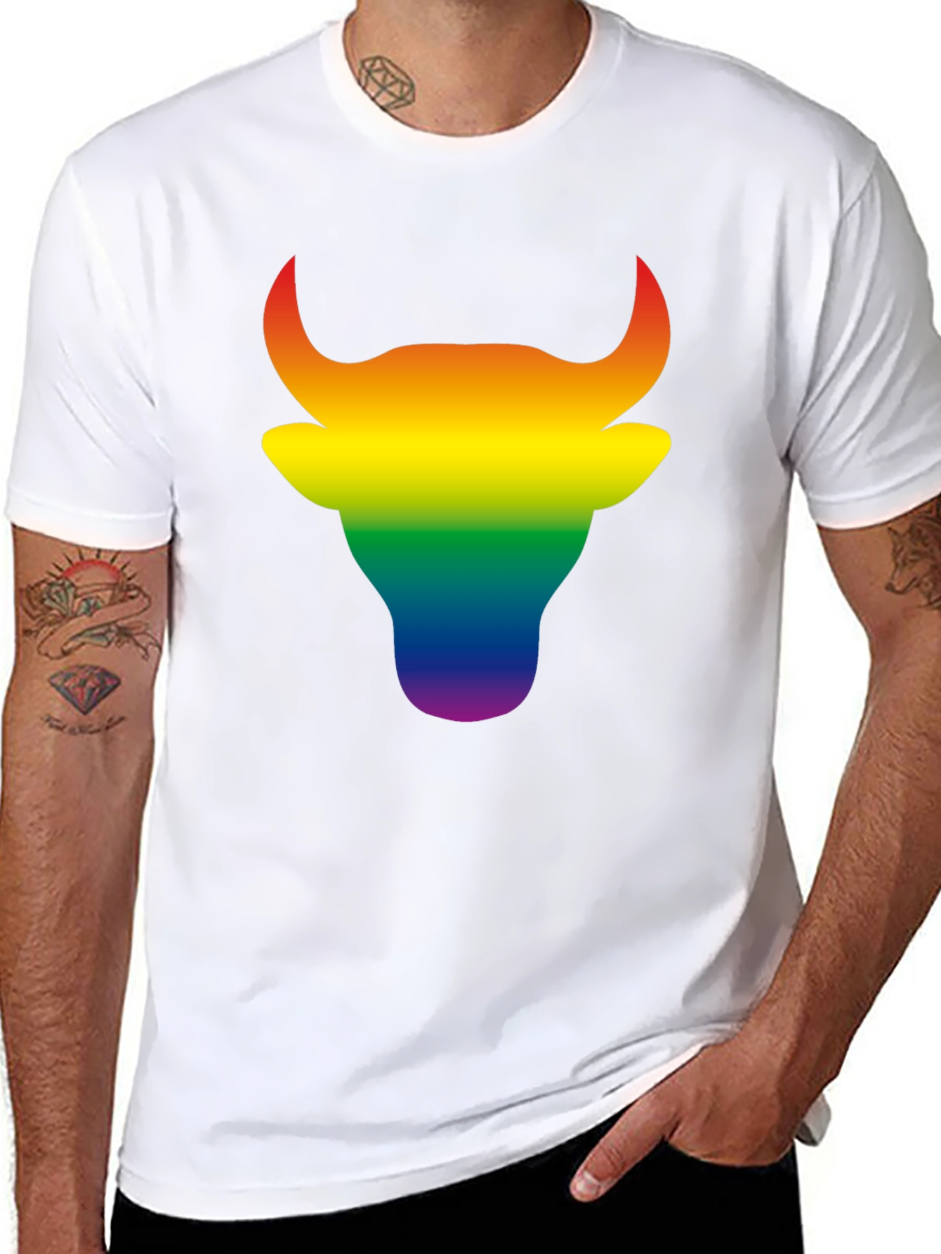 Rainbow Bull Graphic Tee - Bold Pride Style
