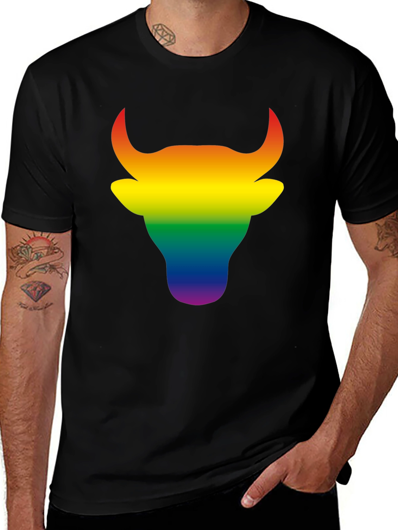 Rainbow Bull Graphic Tee - Bold Pride Style