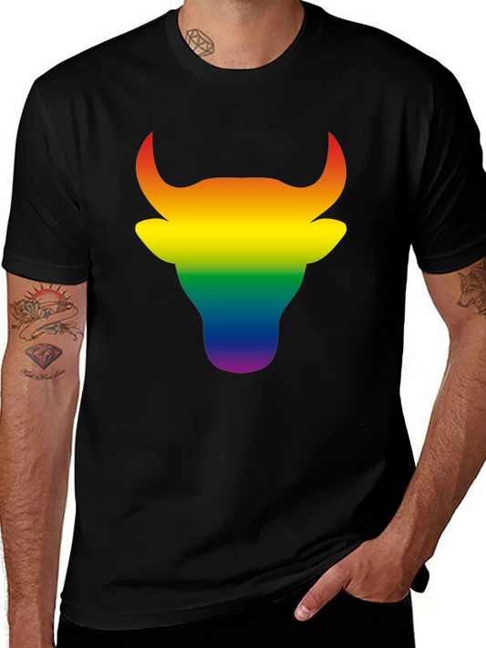 Rainbow Bull Graphic Tee - Bold Pride Style