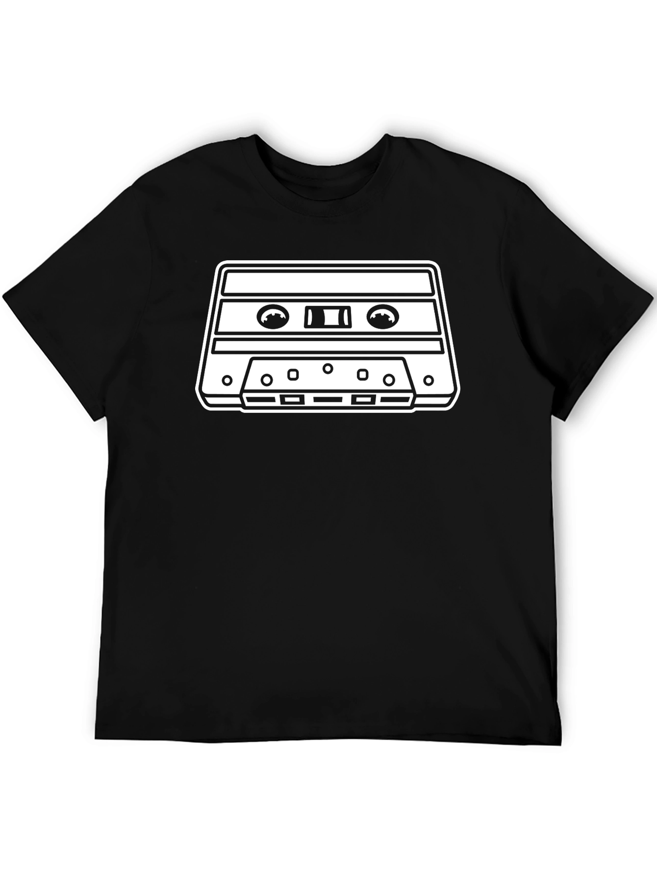 Retro Cassette Tape Graphic Tee - Black