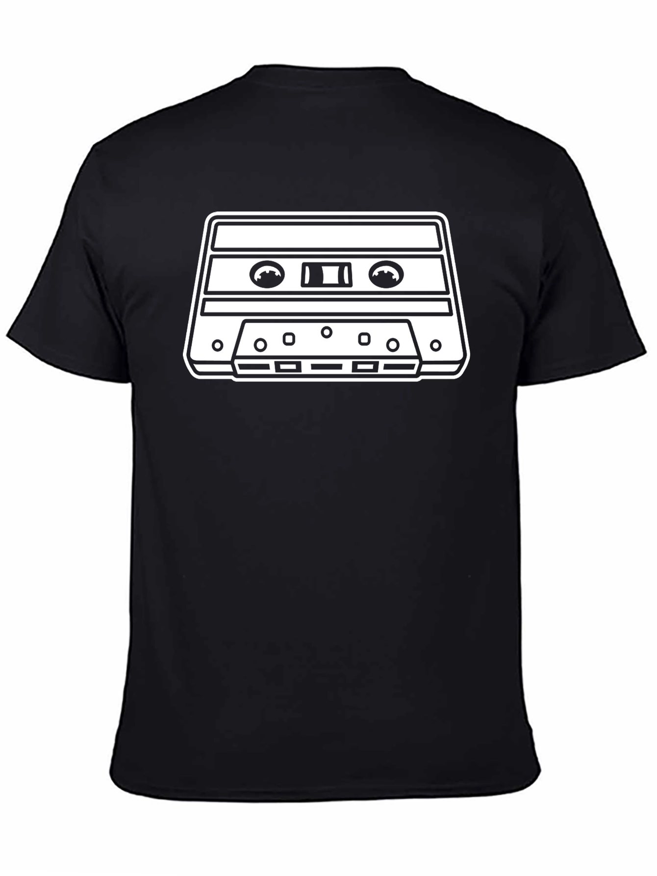 Retro Cassette Tape Graphic Tee - Black