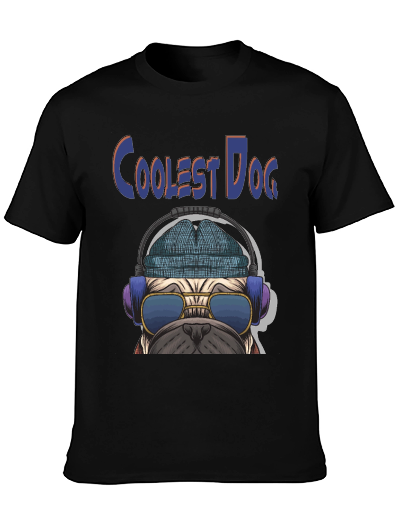 Coolest Dog Graphic Tee - Novelty Pug Shirt