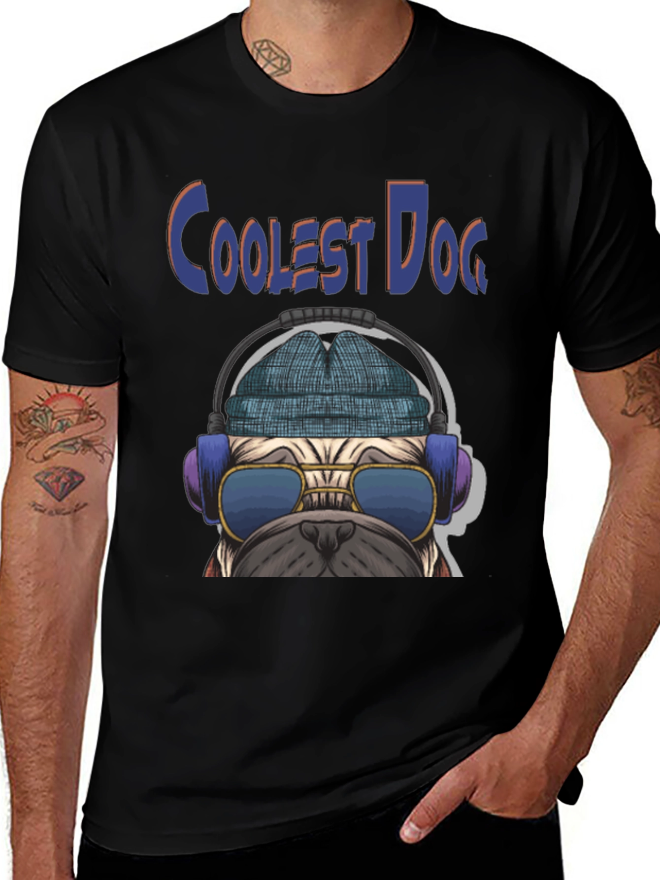 Coolest Dog Graphic Tee - Novelty Pug Shirt