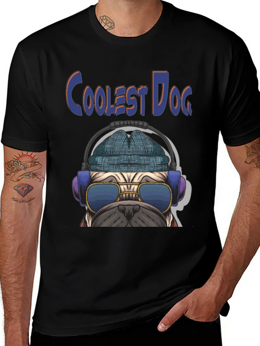 Coolest Dog Graphic Tee - Novelty Pug Shirt