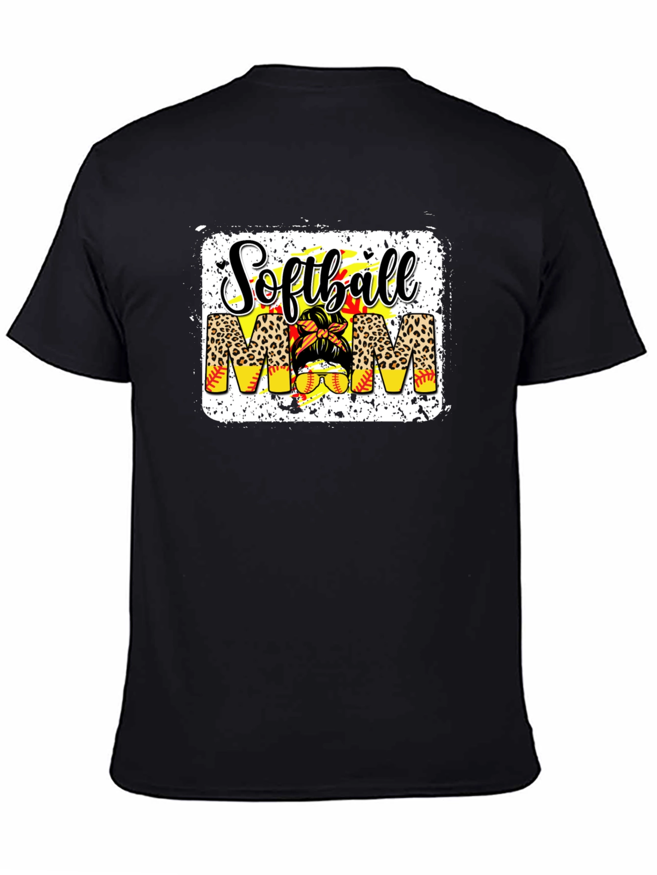 Softball Mom T-Shirt - Leopard Print