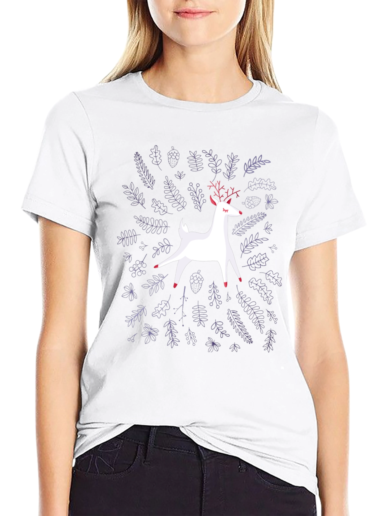 Deer Forest Black Graphic Tee