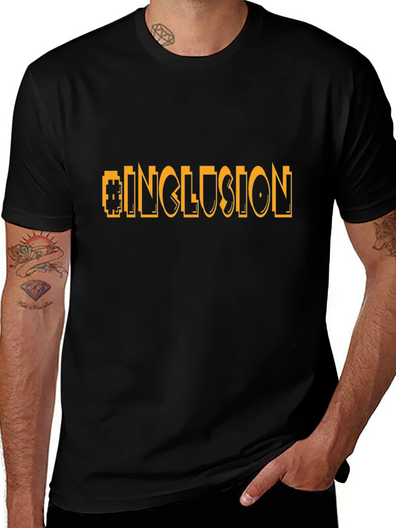 Inclusion Graphic Tee - Black Cotton T-Shirt