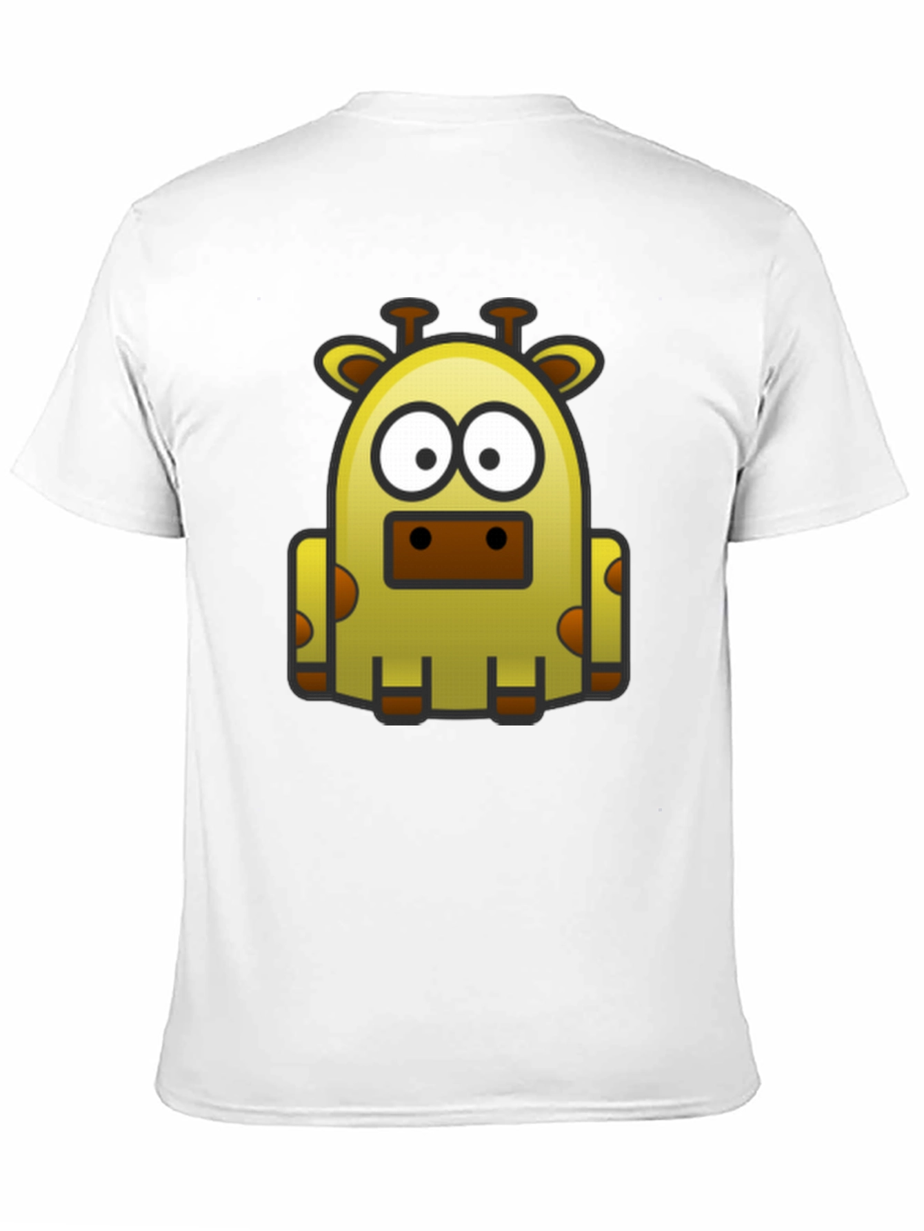 Cartoon Giraffe Graphic Tee - Black