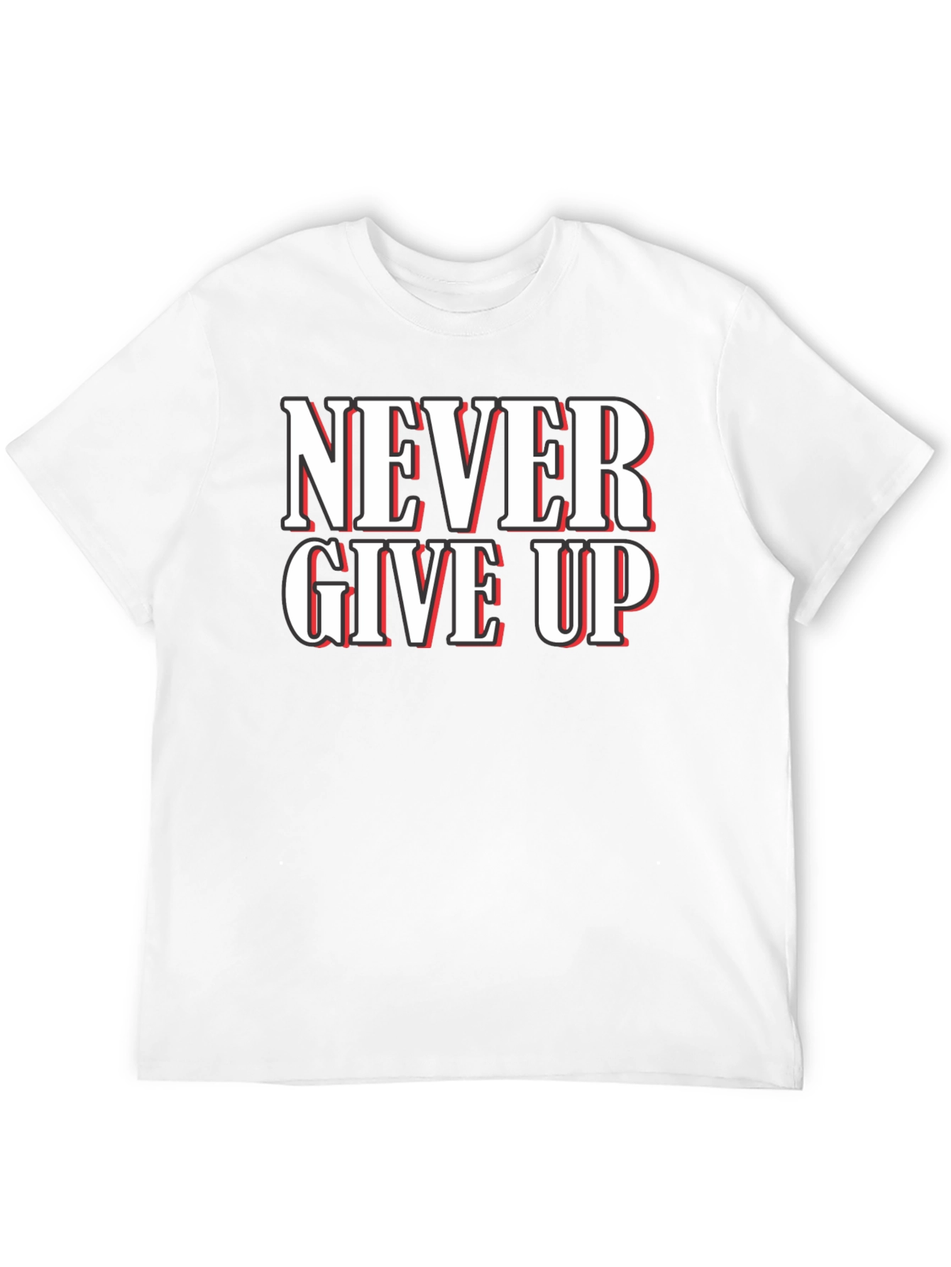 Never Give Up Graphic T-Shirt - Motivational Black Tee