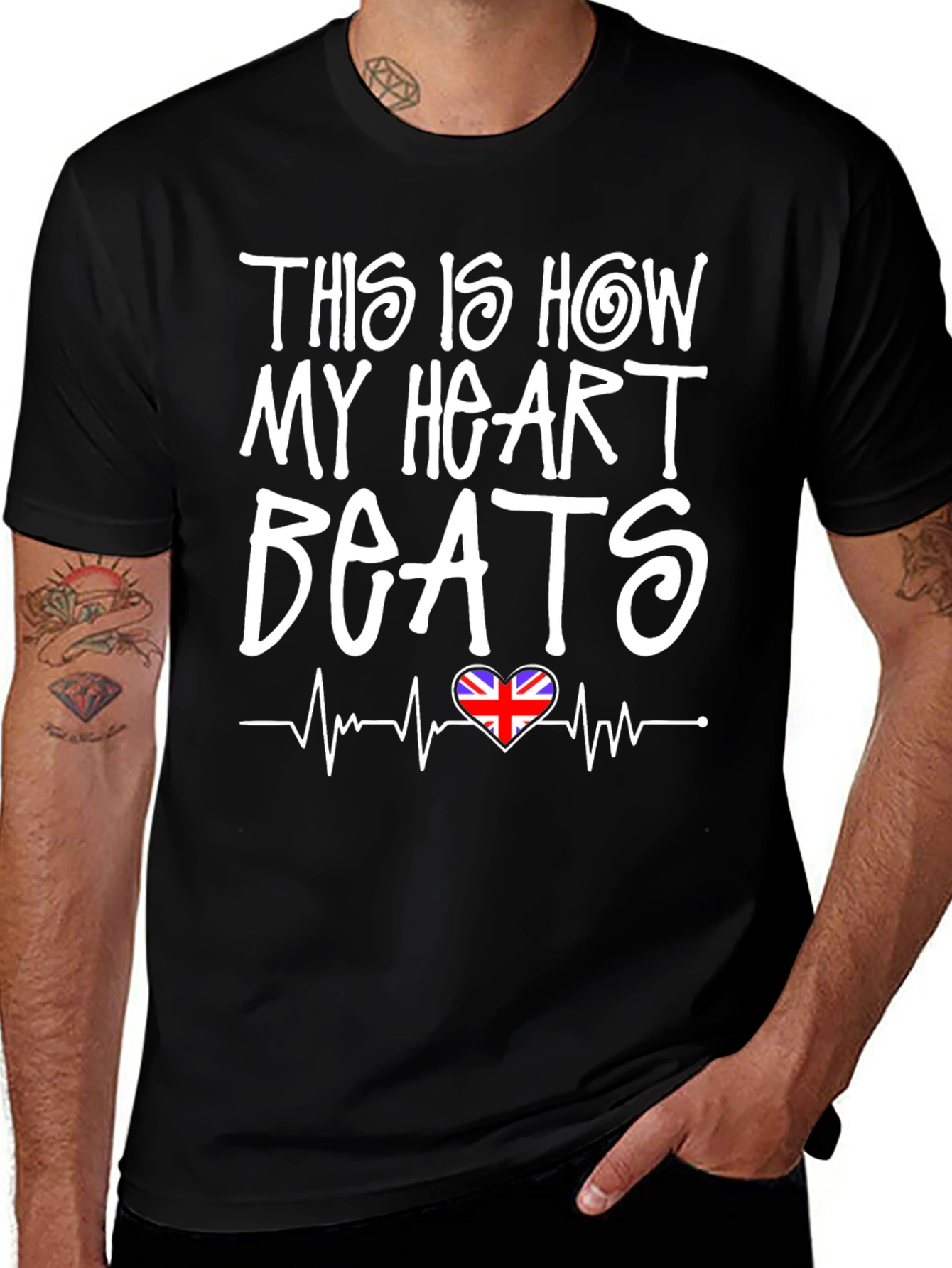 Union Jack Heartbeat T-Shirt - British Pride