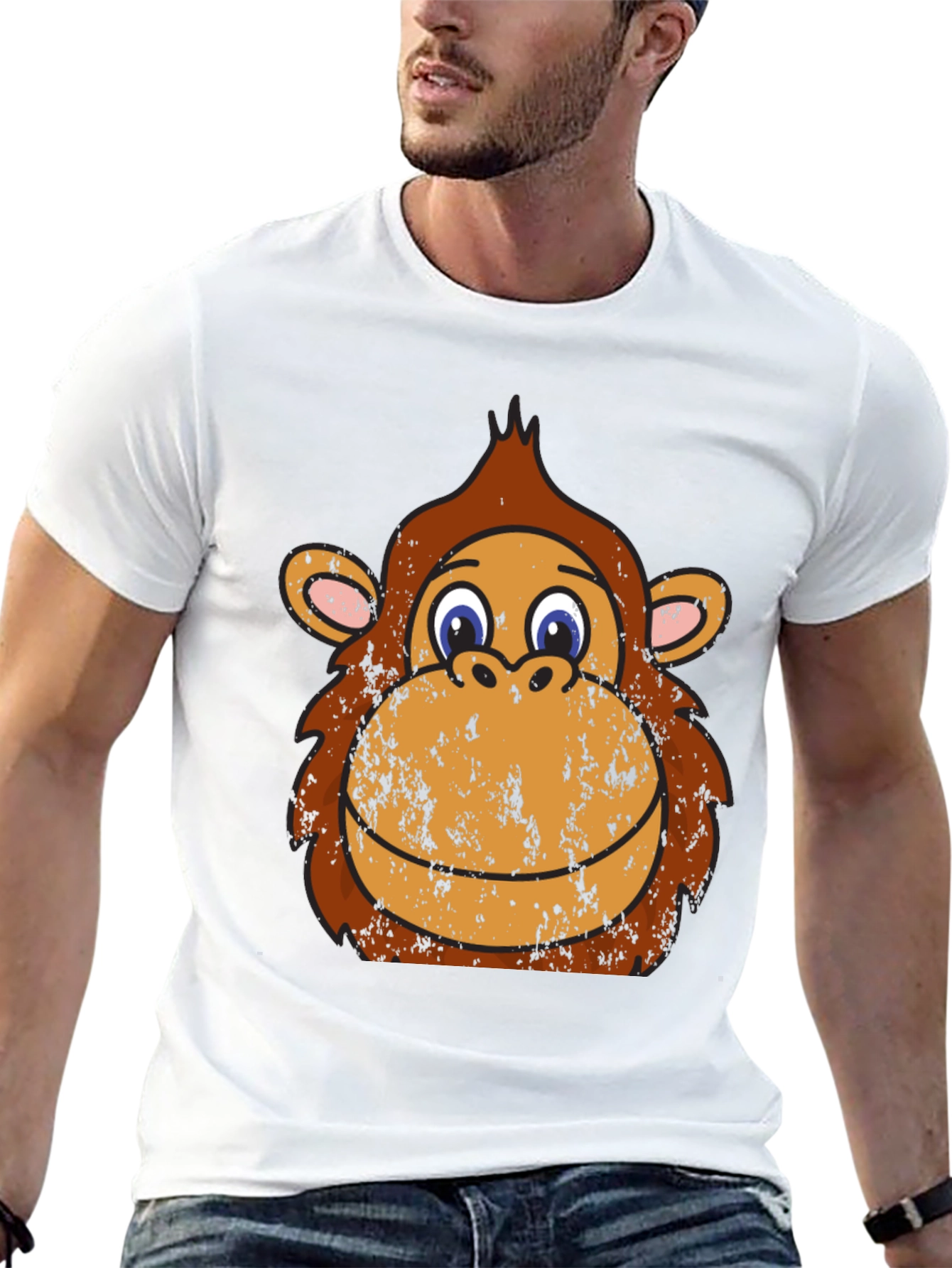 Monkey Face Graphic Tee - Black