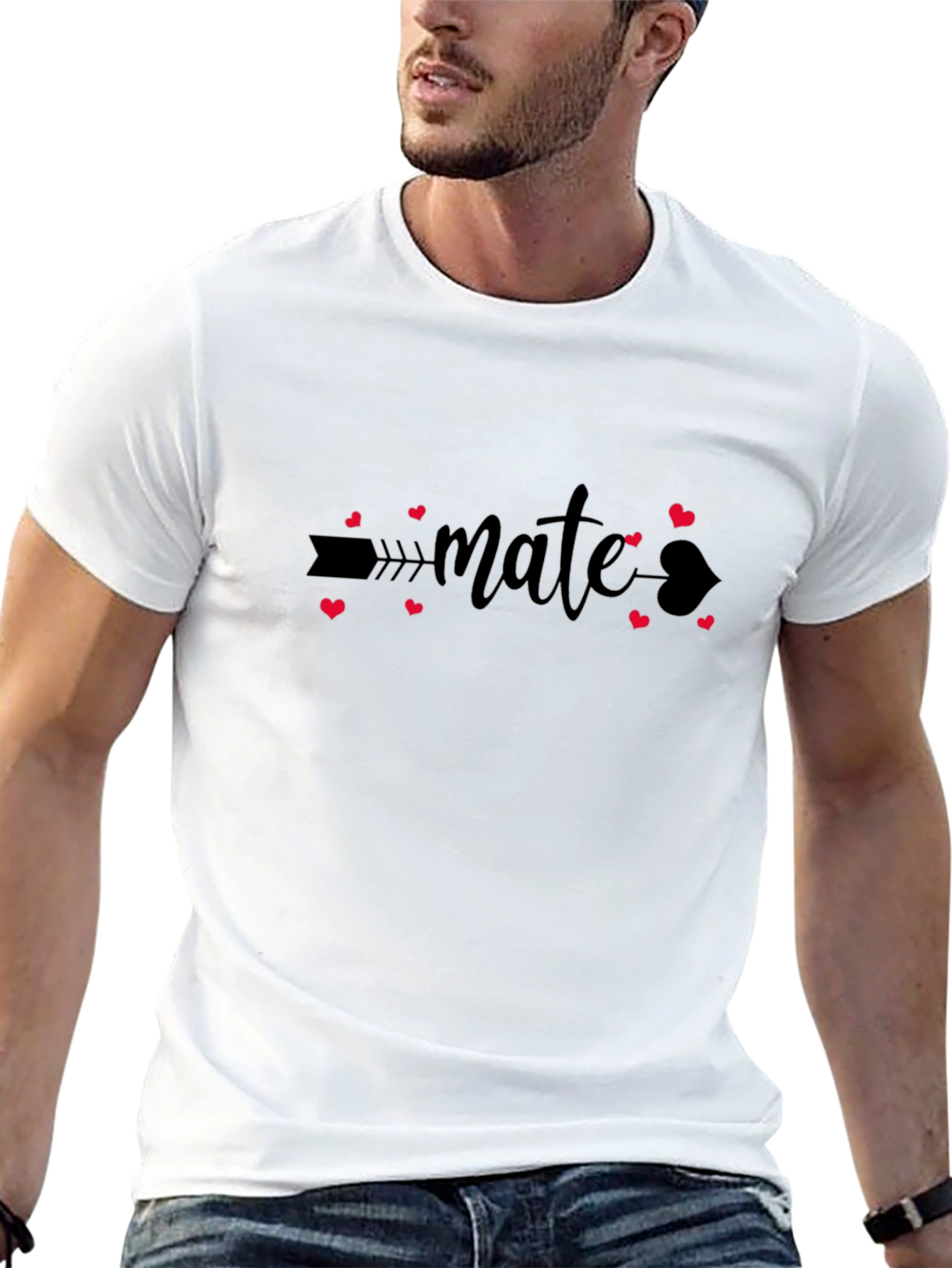 Mate Heart Arrow Black T-Shirt