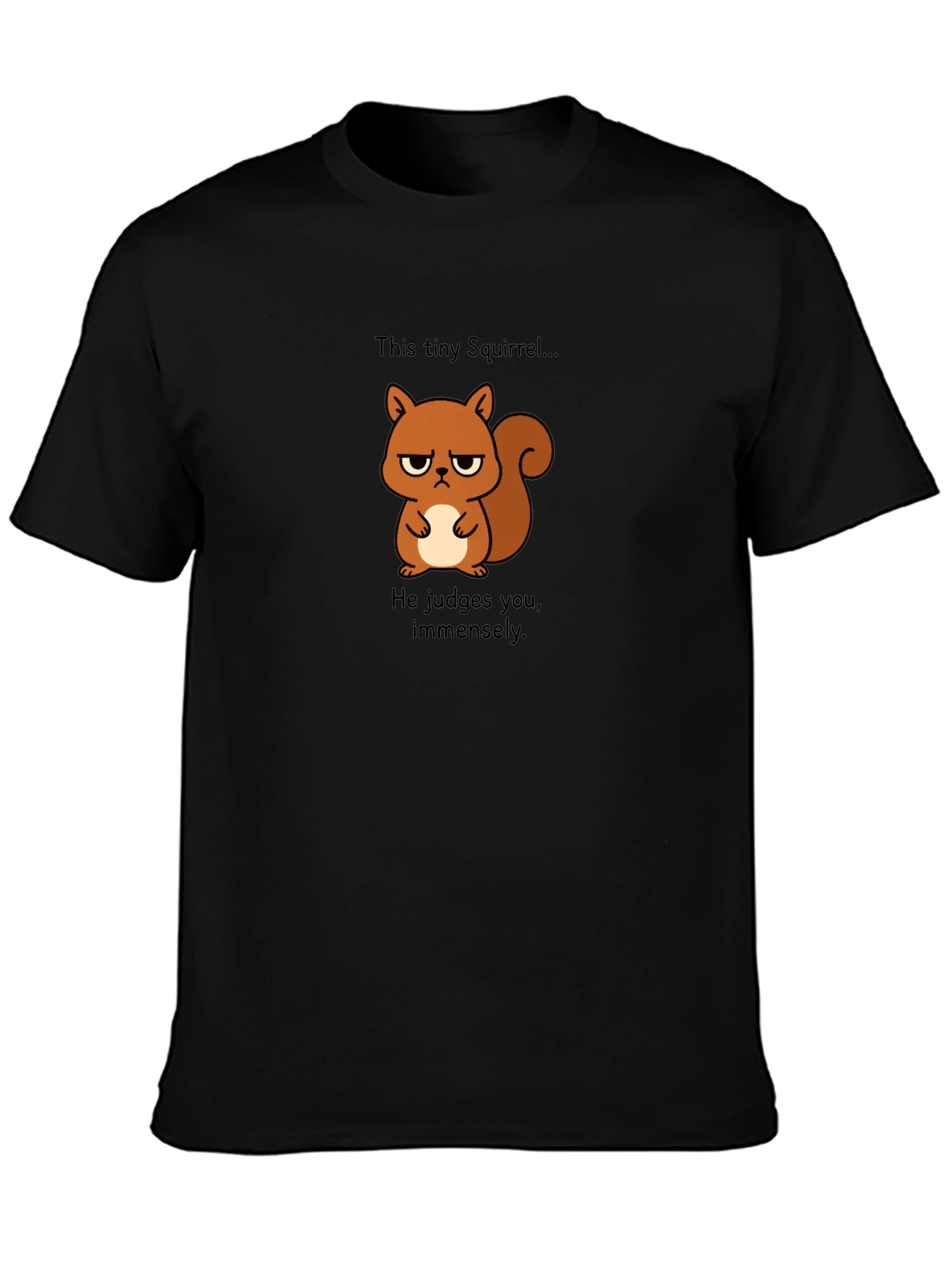 Grumpy Squirrel Graphic T-Shirt - He Judges You!
