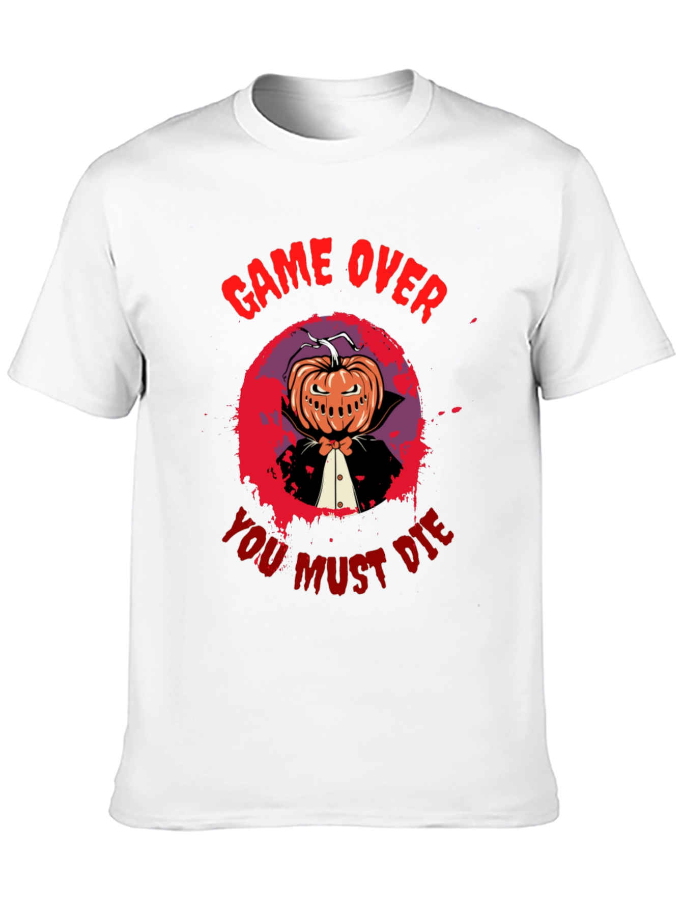 Game Over You Must Die Halloween Pumpkin T-Shirt