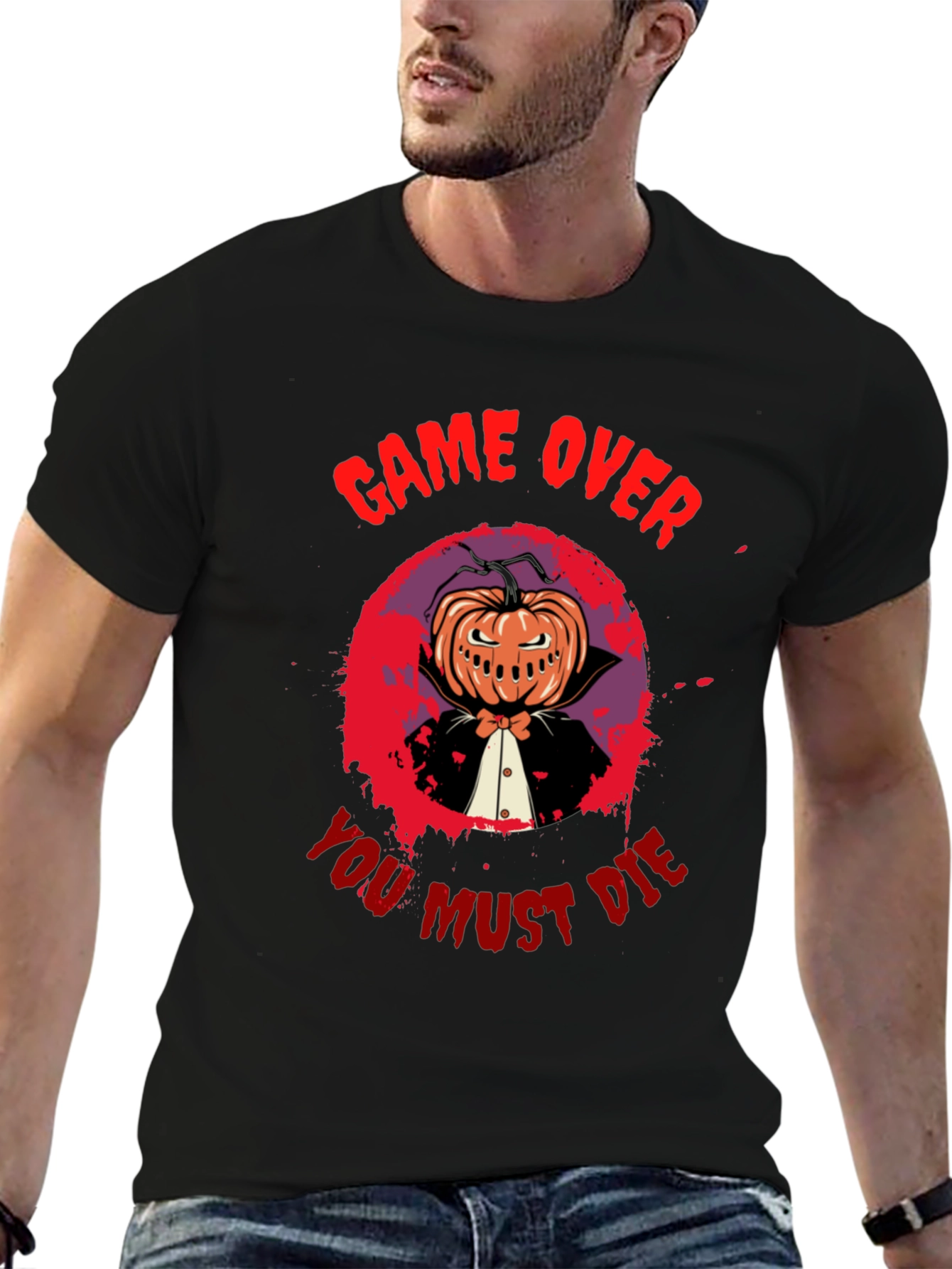 Game Over You Must Die Halloween Pumpkin T-Shirt