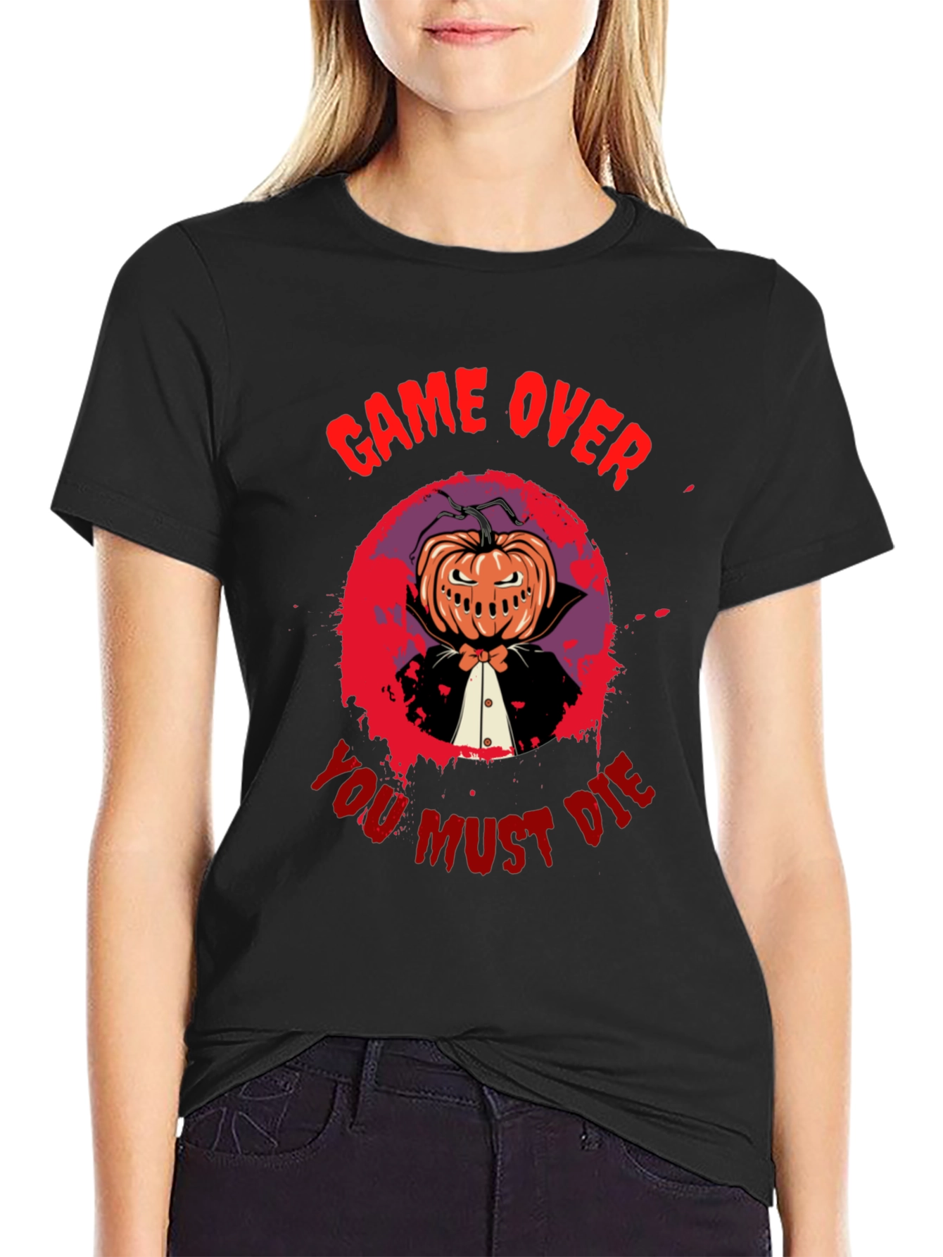 Game Over You Must Die Halloween Pumpkin T-Shirt