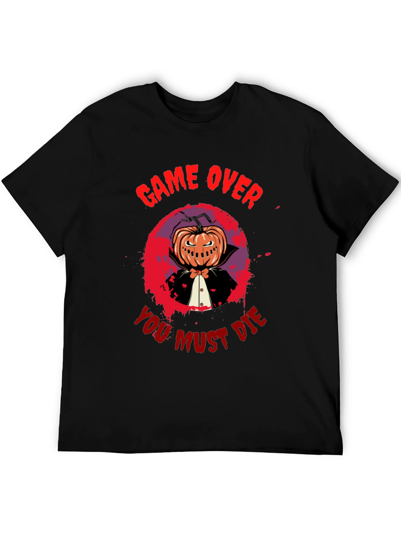 Game Over You Must Die Halloween Pumpkin T-Shirt
