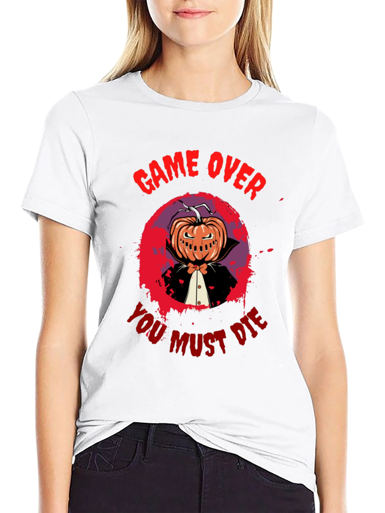 Game Over You Must Die Halloween Pumpkin T-Shirt