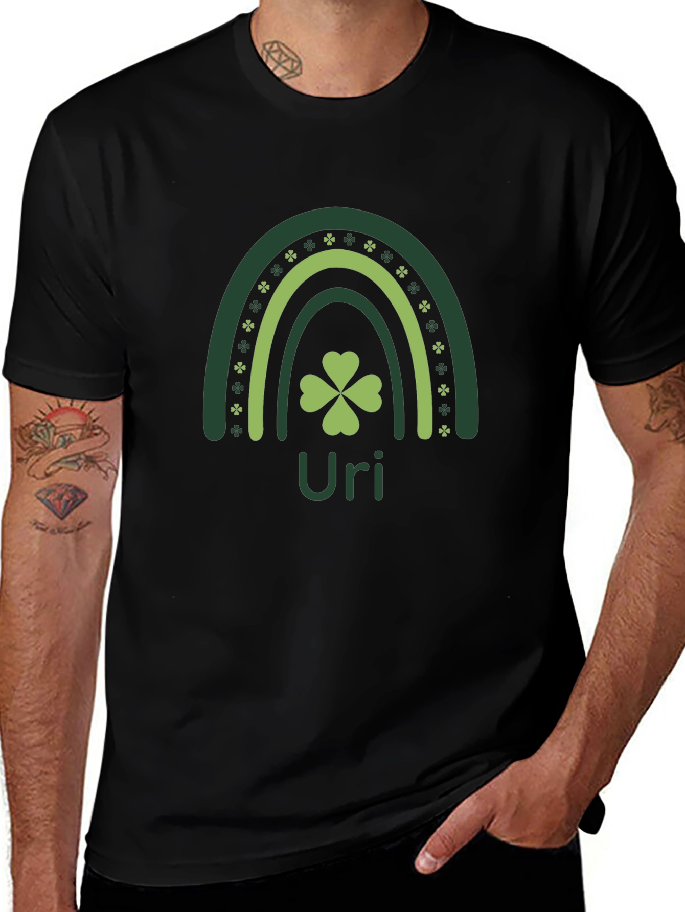 St. Patricks Day Rainbow Clover Personalized T-Shirt