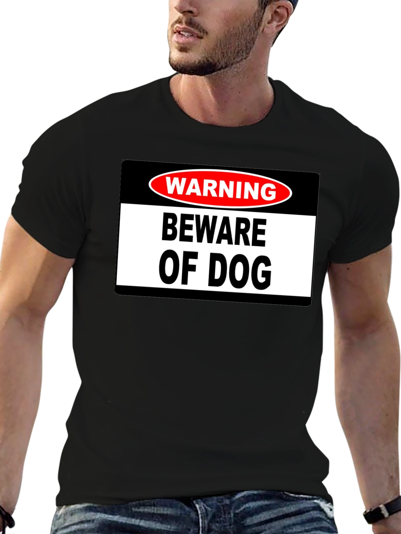 Warning Beware of Dog Graphic T-Shirt