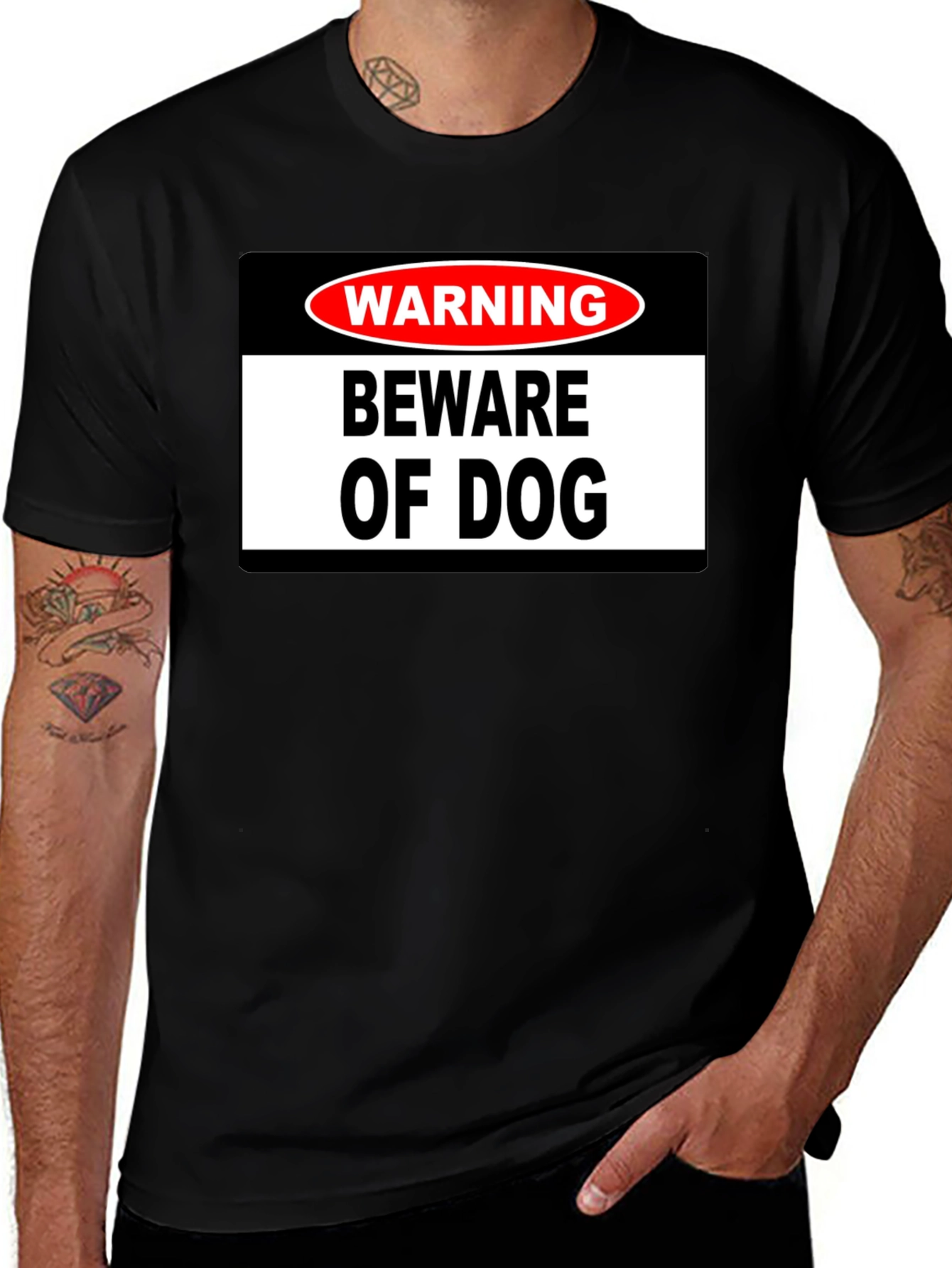 Warning Beware of Dog Graphic T-Shirt
