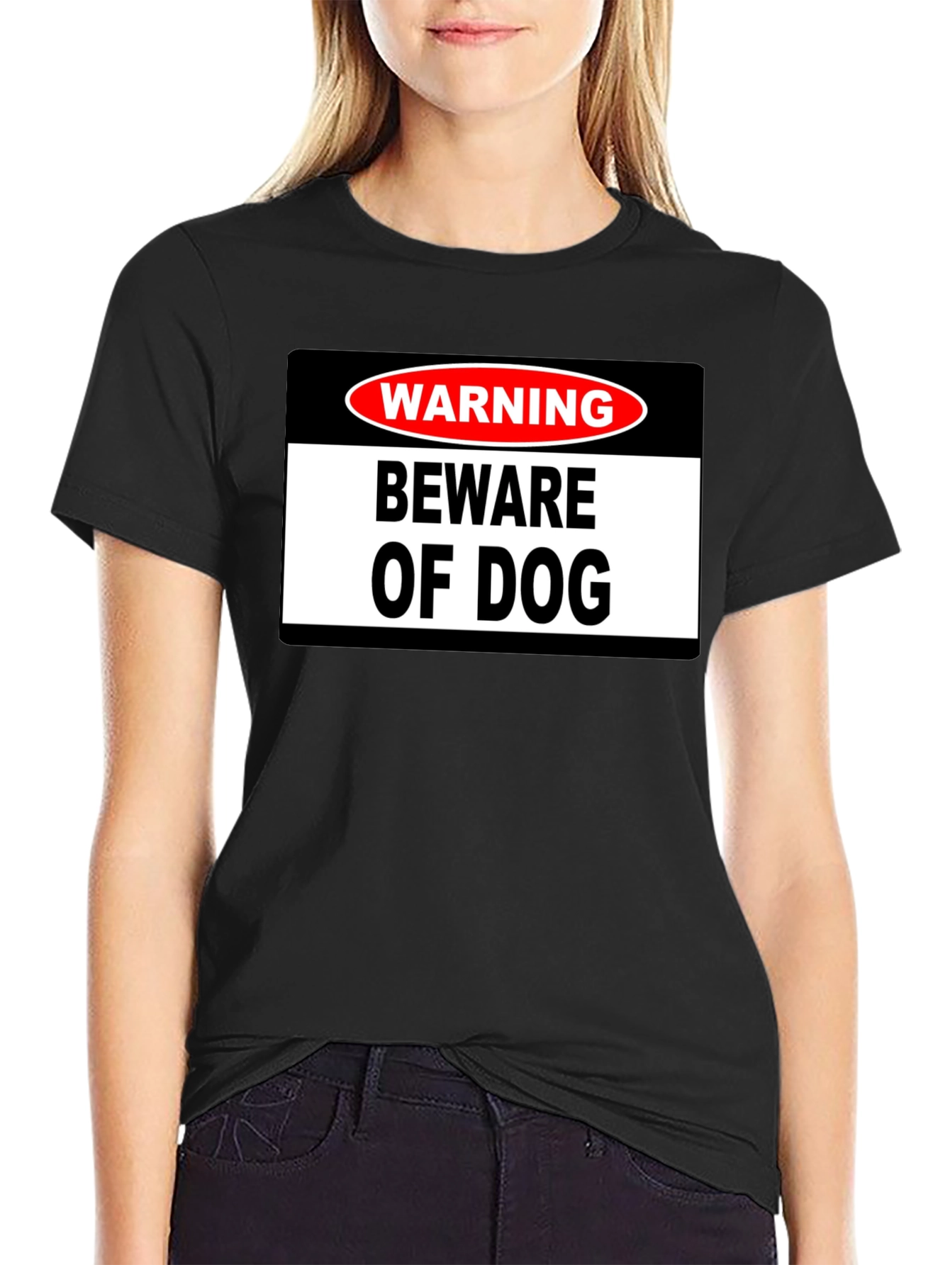 Warning Beware of Dog Graphic T-Shirt