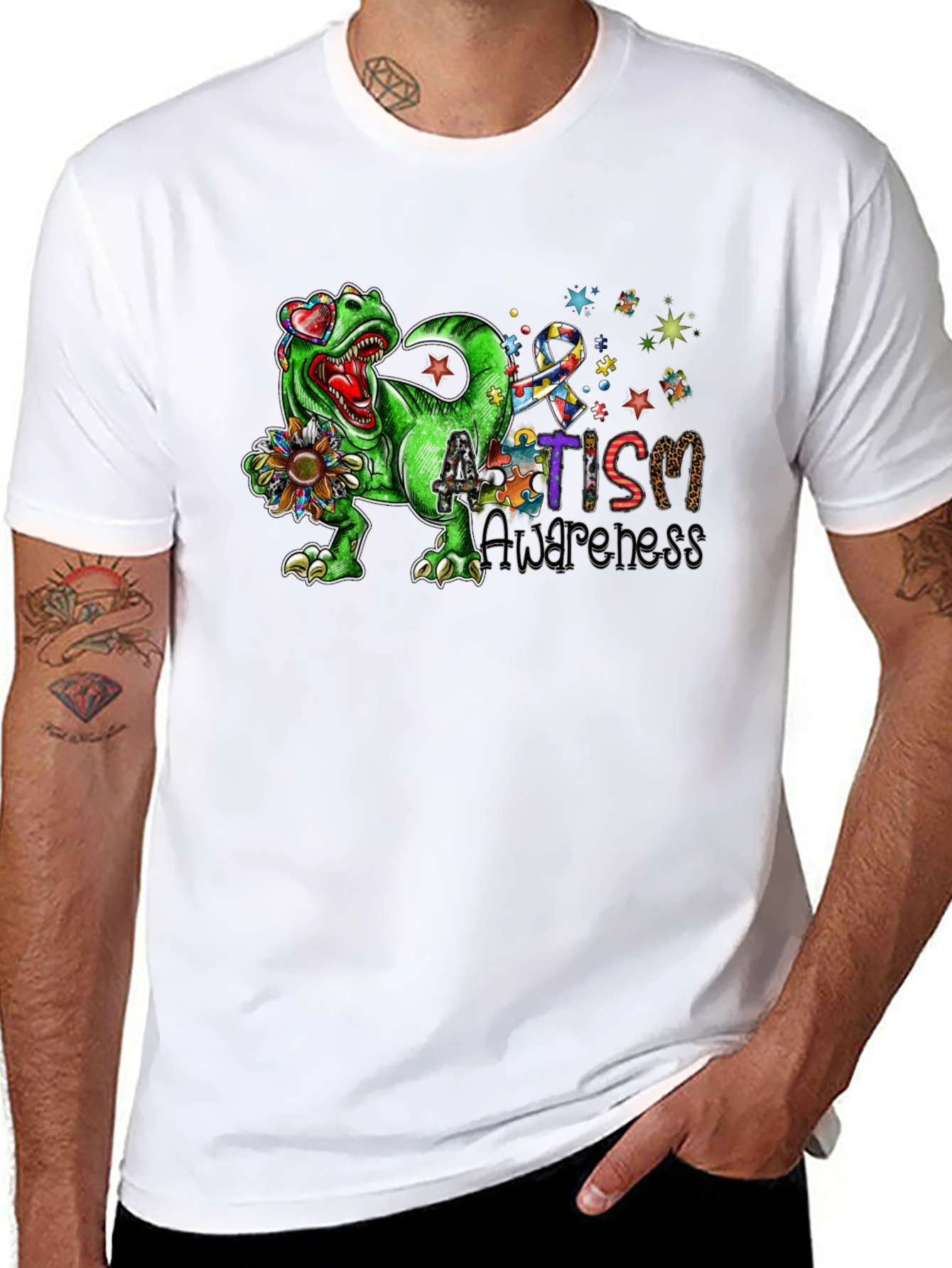 Autism Awareness Dinosaur T-Shirt