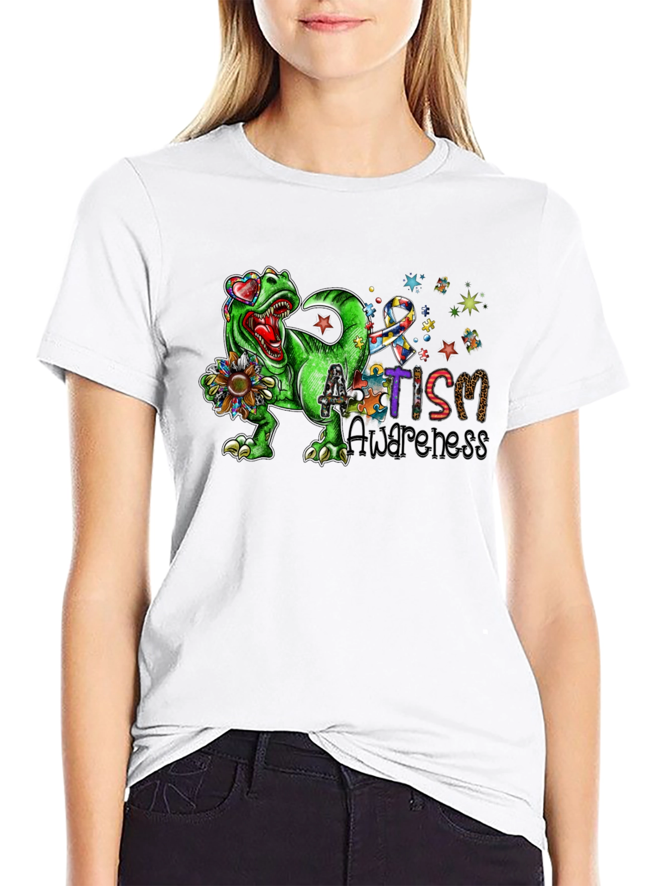 Autism Awareness Dinosaur T-Shirt