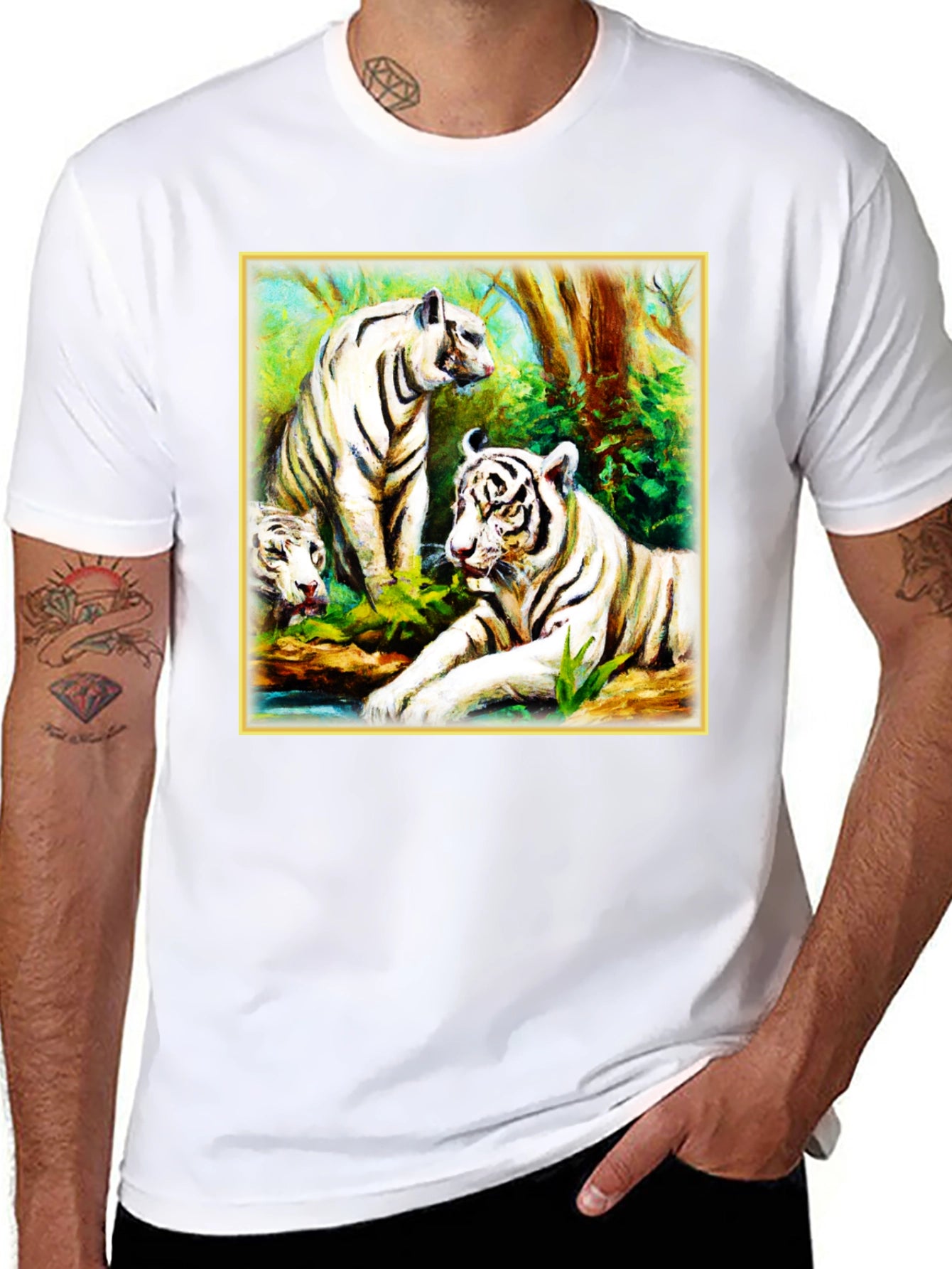 White Tiger Family T-Shirt