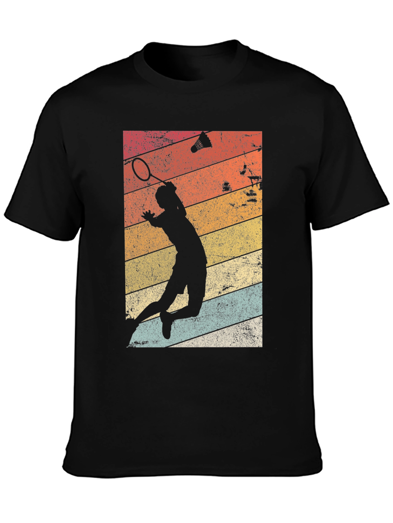 Retro Badminton Player Graphic T-Shirt
