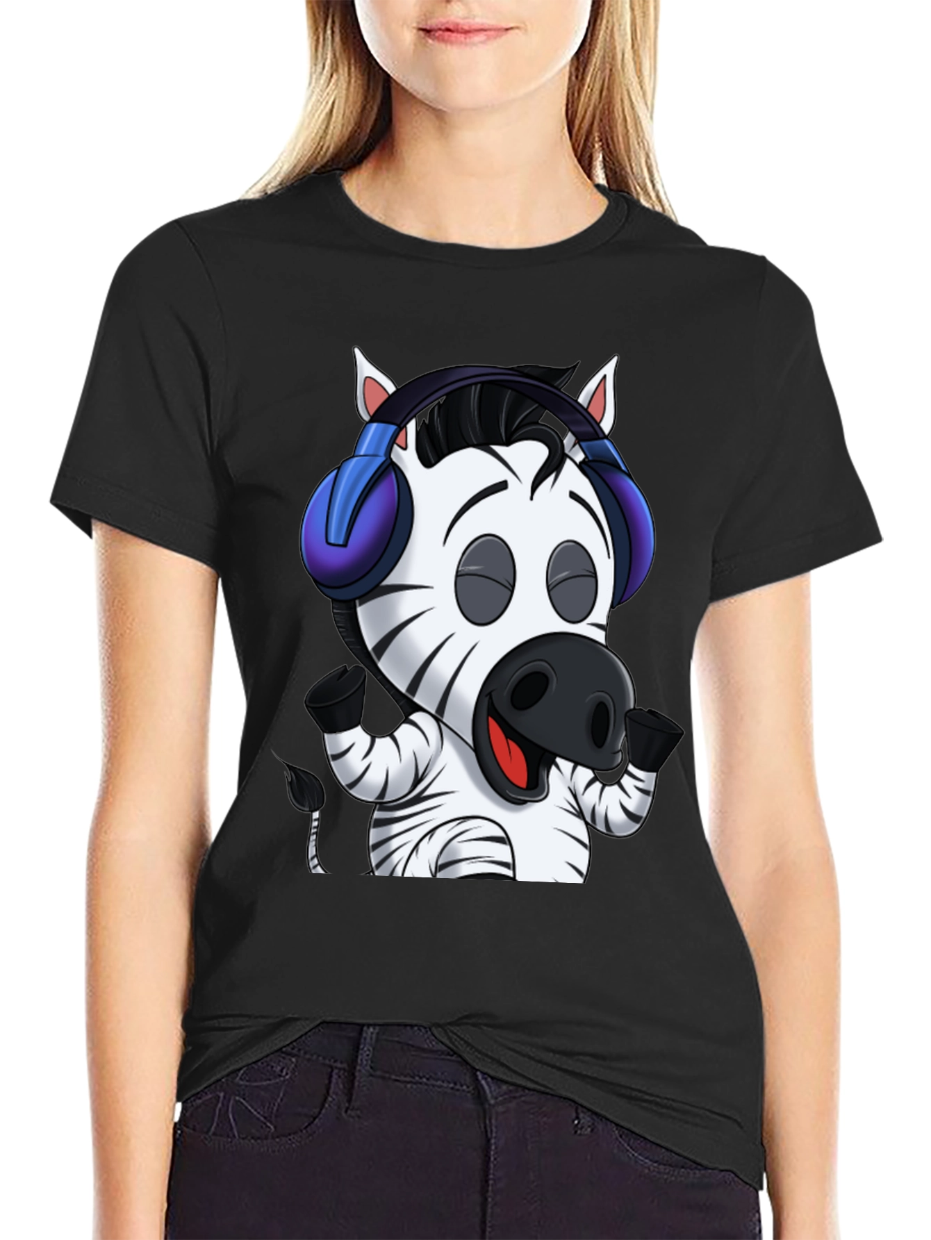 Zebra DJ Graphic T-Shirt