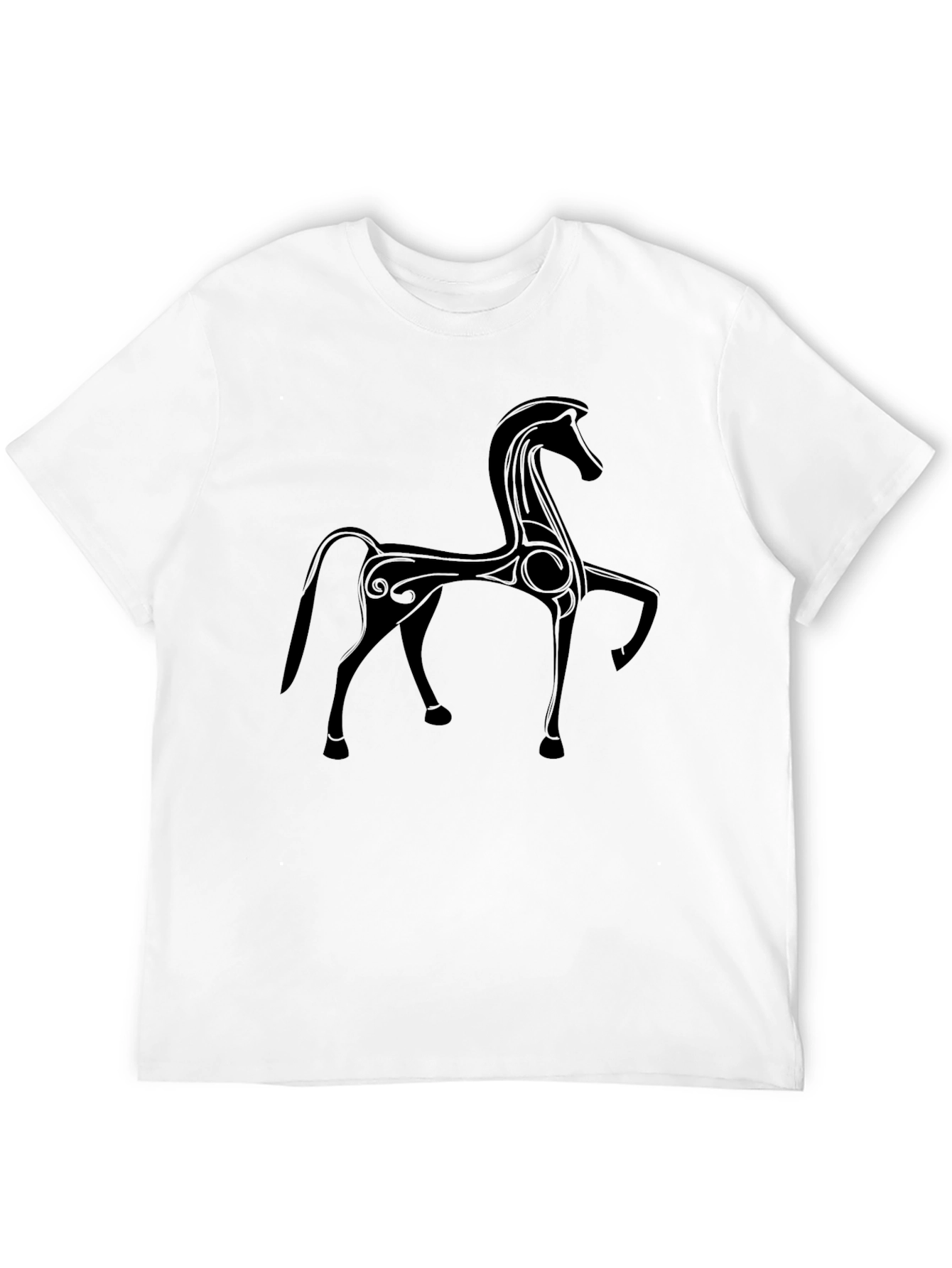 Stylized Horse Graphic Black T-Shirt