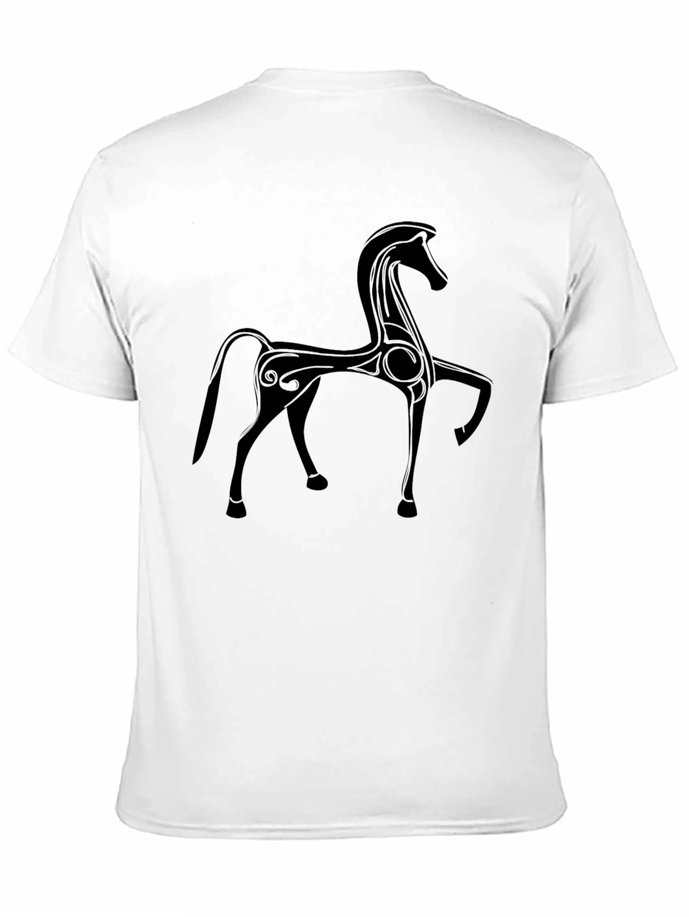Stylized Horse Graphic Black T-Shirt
