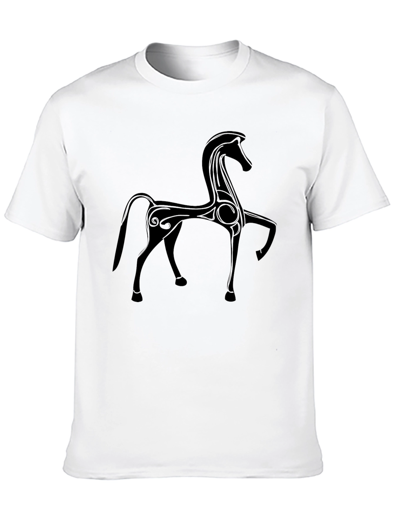 Stylized Horse Graphic Black T-Shirt
