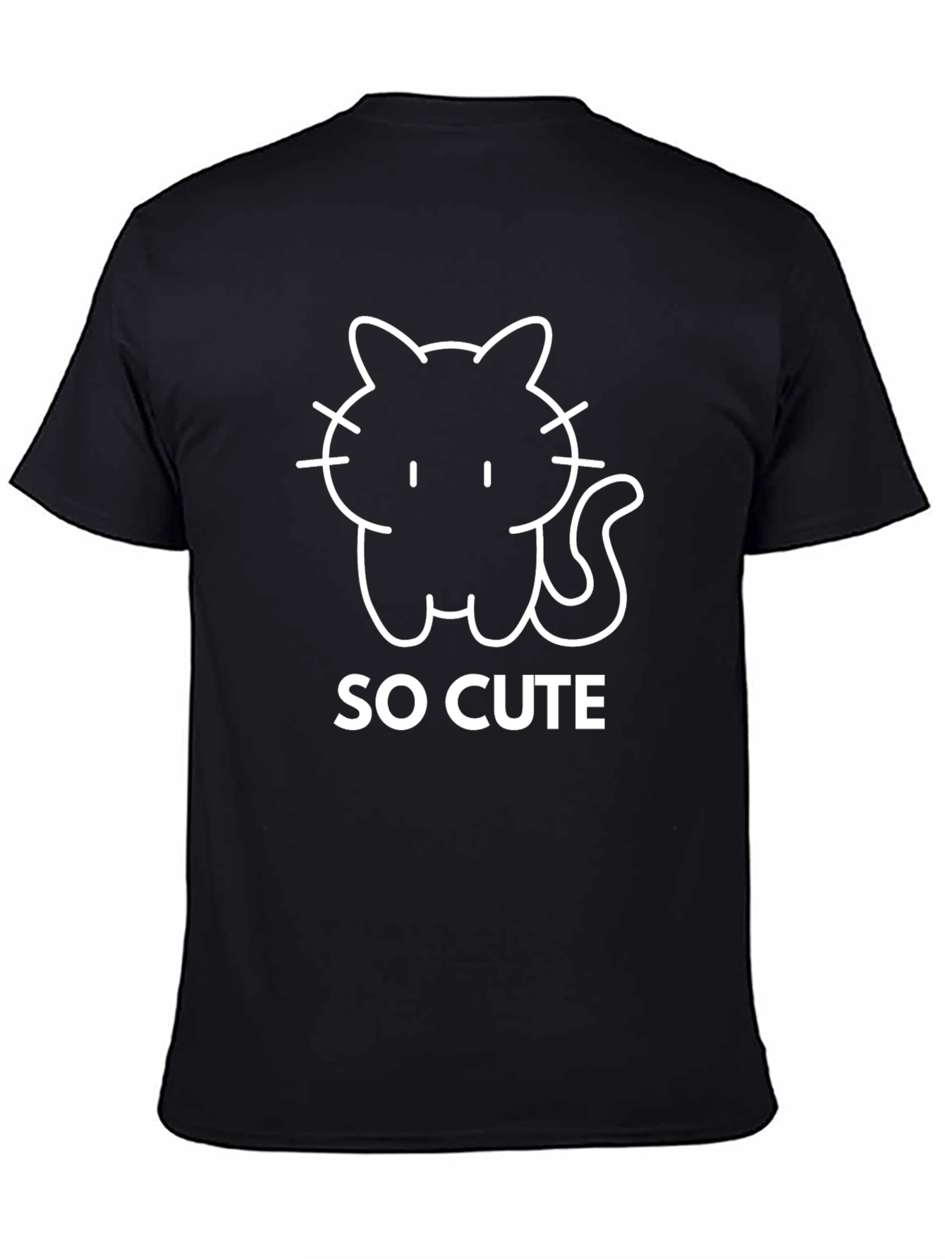 So Cute Cat Graphic Tee - Black T-Shirt