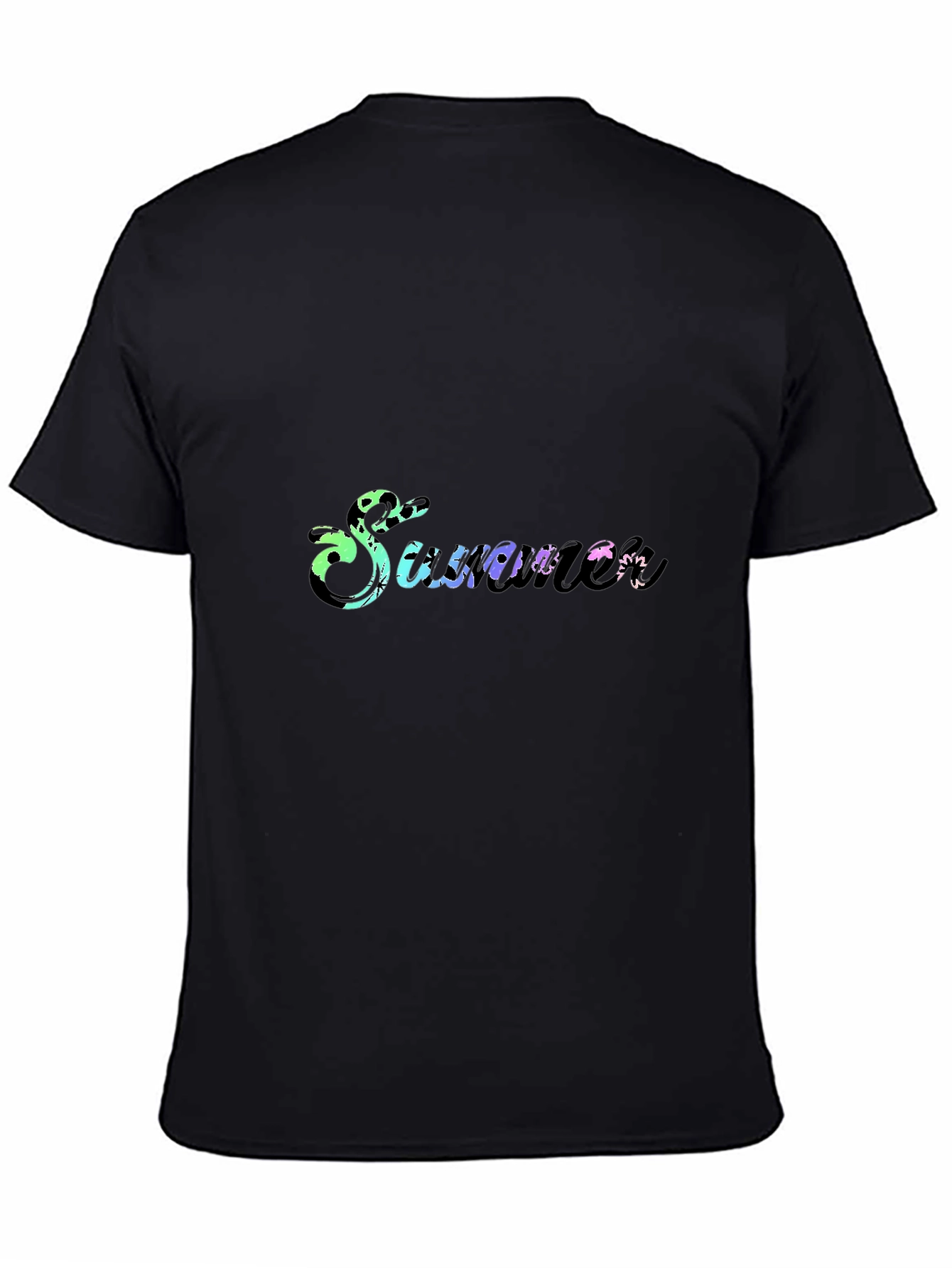 Summer Gradient Graphic Black T-Shirt