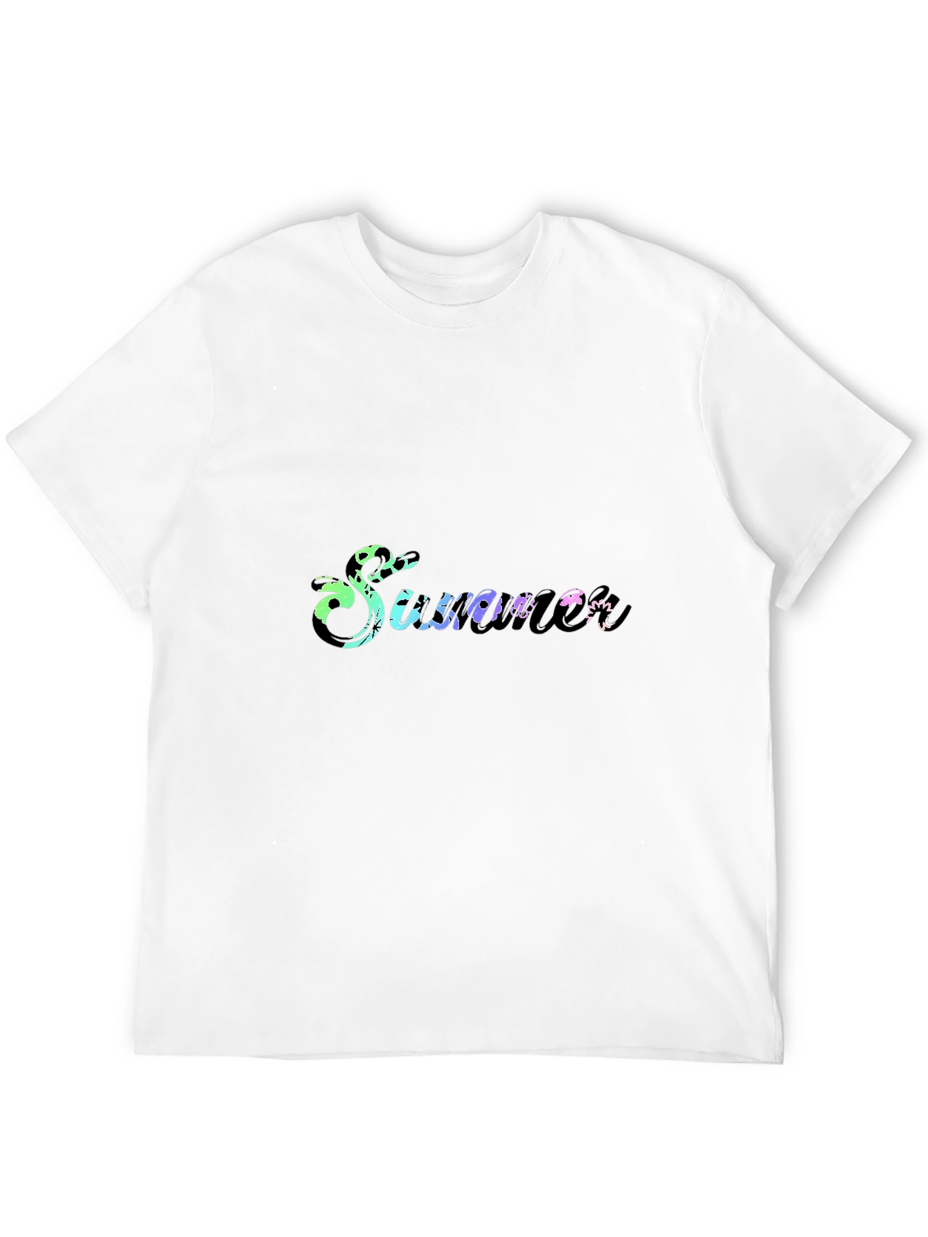Summer Gradient Graphic Black T-Shirt