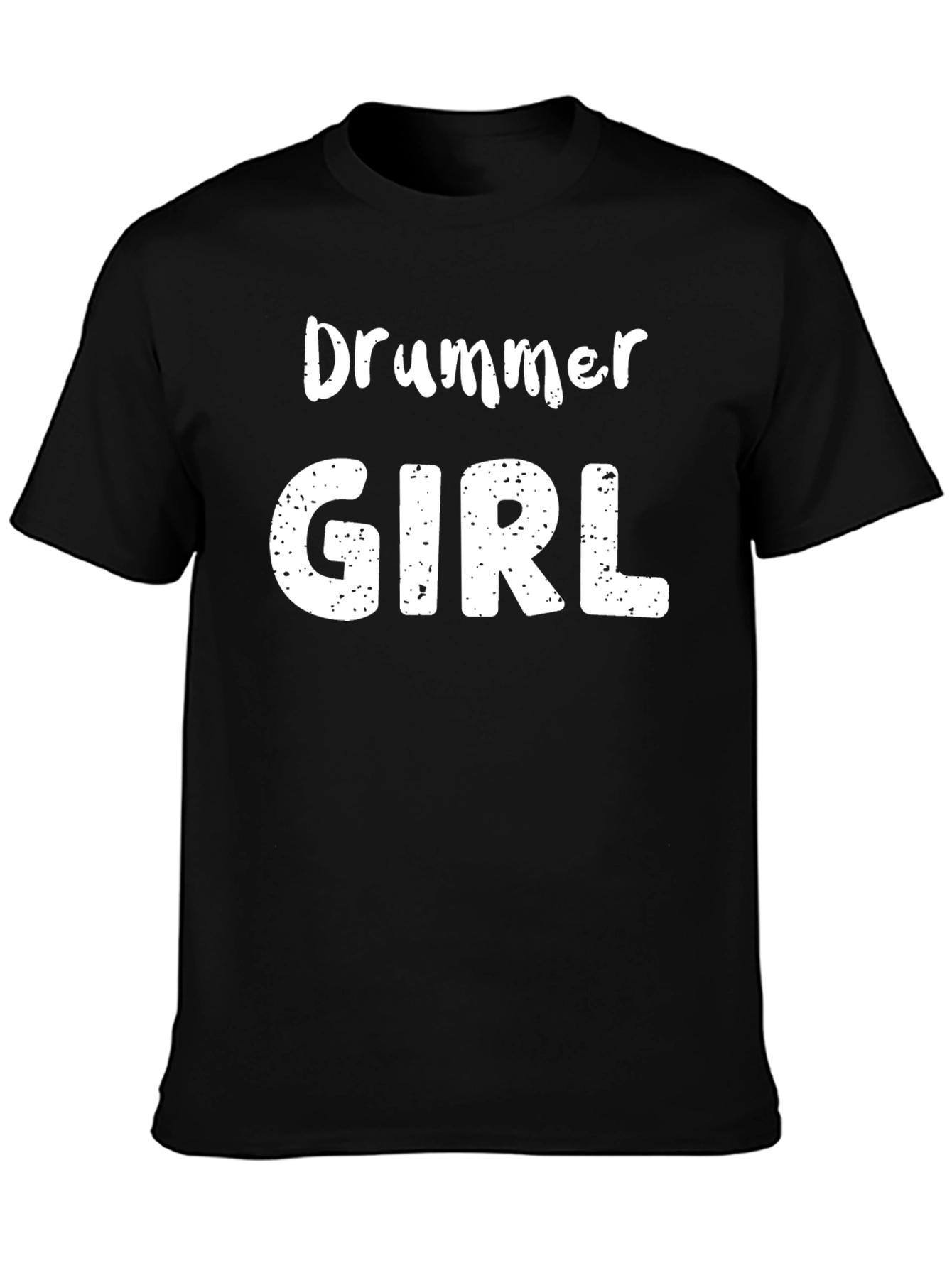 Drummer Girl T-Shirt - Black Cotton Tee