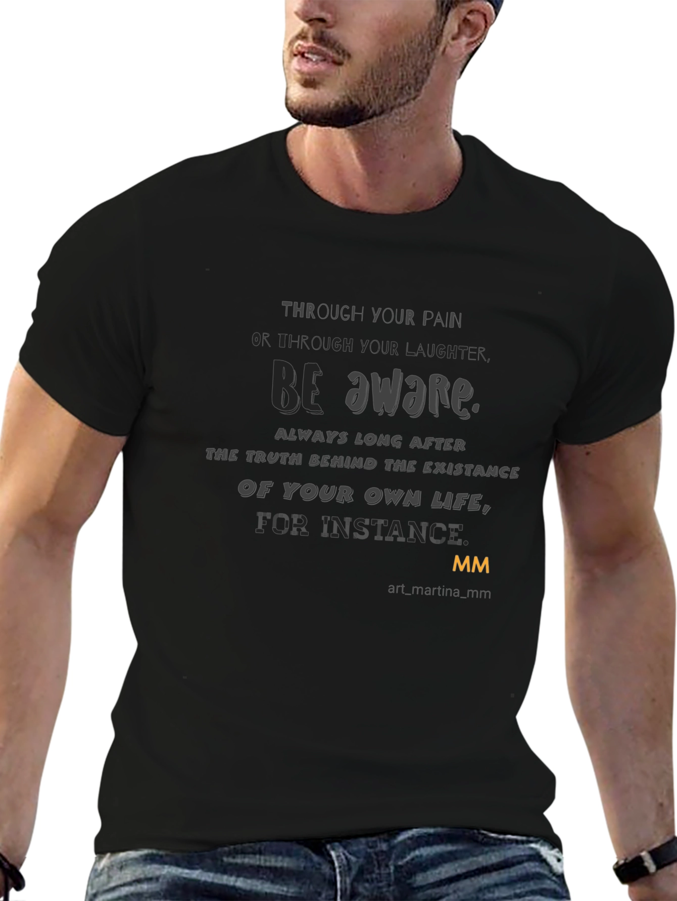 Be Aware Graphic Print T-Shirt