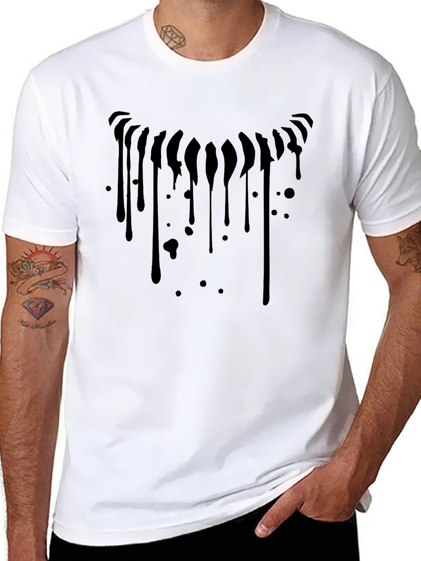 Black Drip Graphic Tee - Modern Style