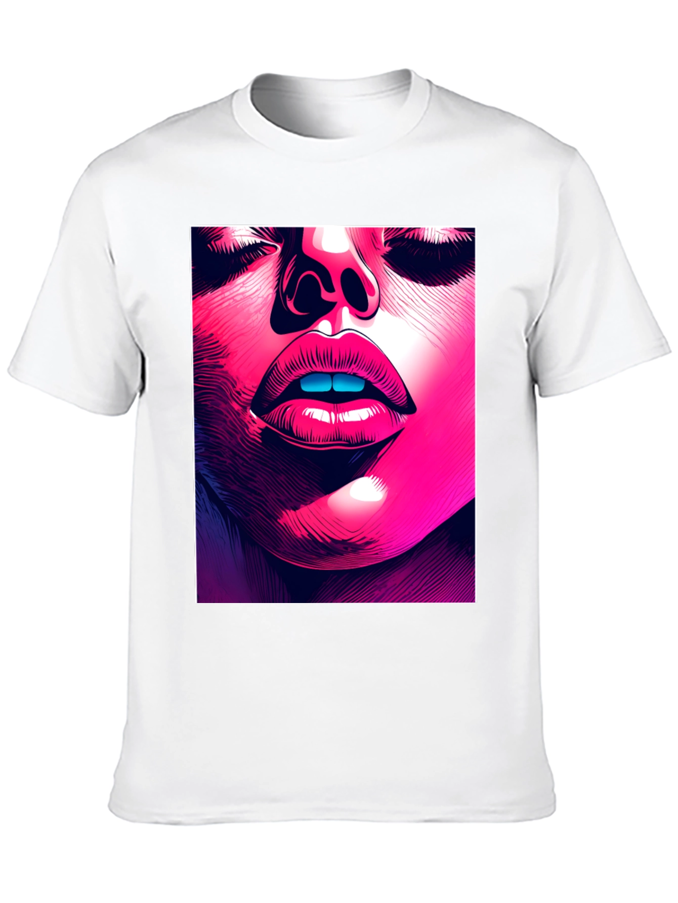 Abstract Face Graphic Tee - Stylish Black T-Shirt