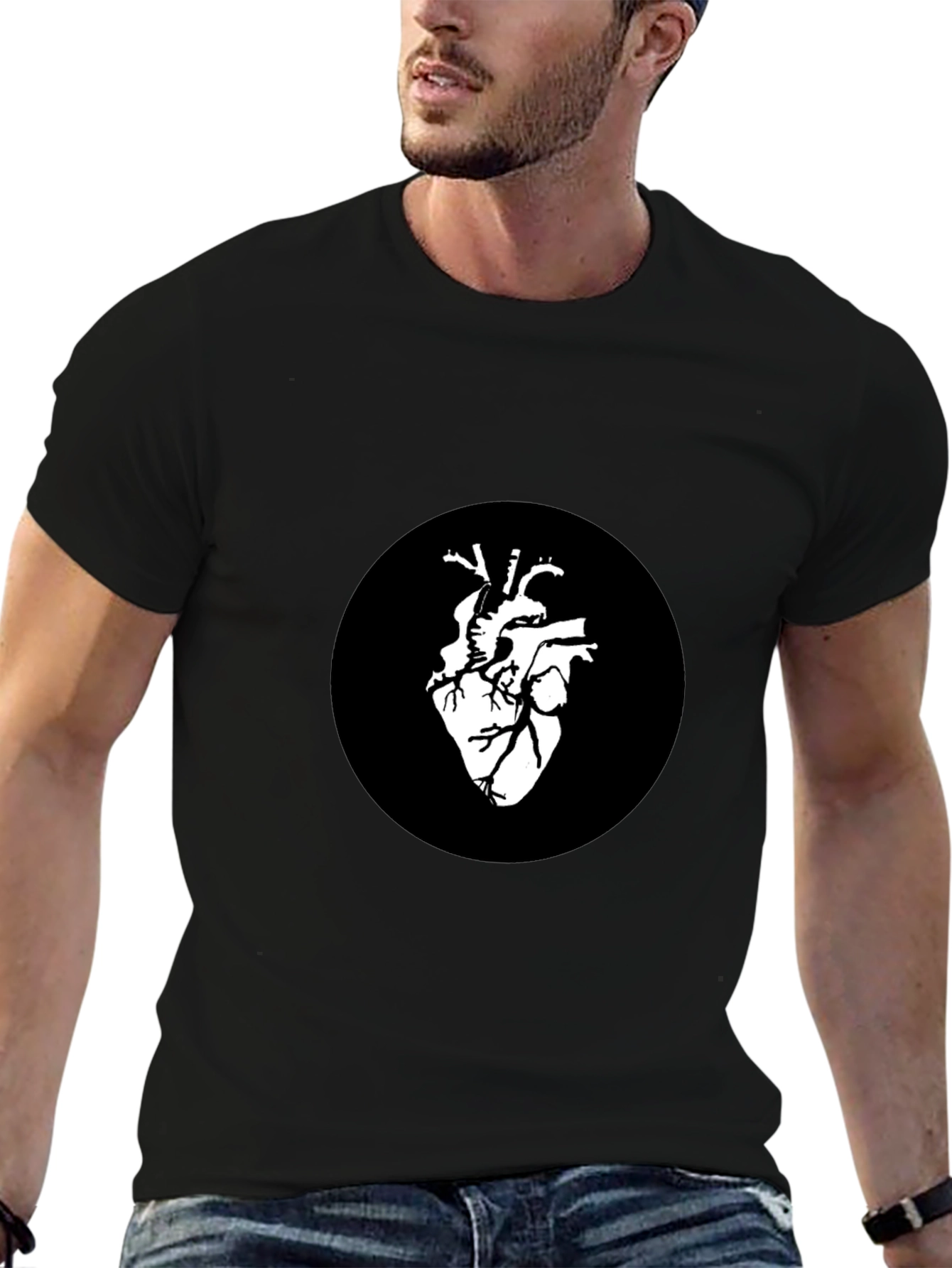 Anatomical Heart Graphic Black T-Shirt